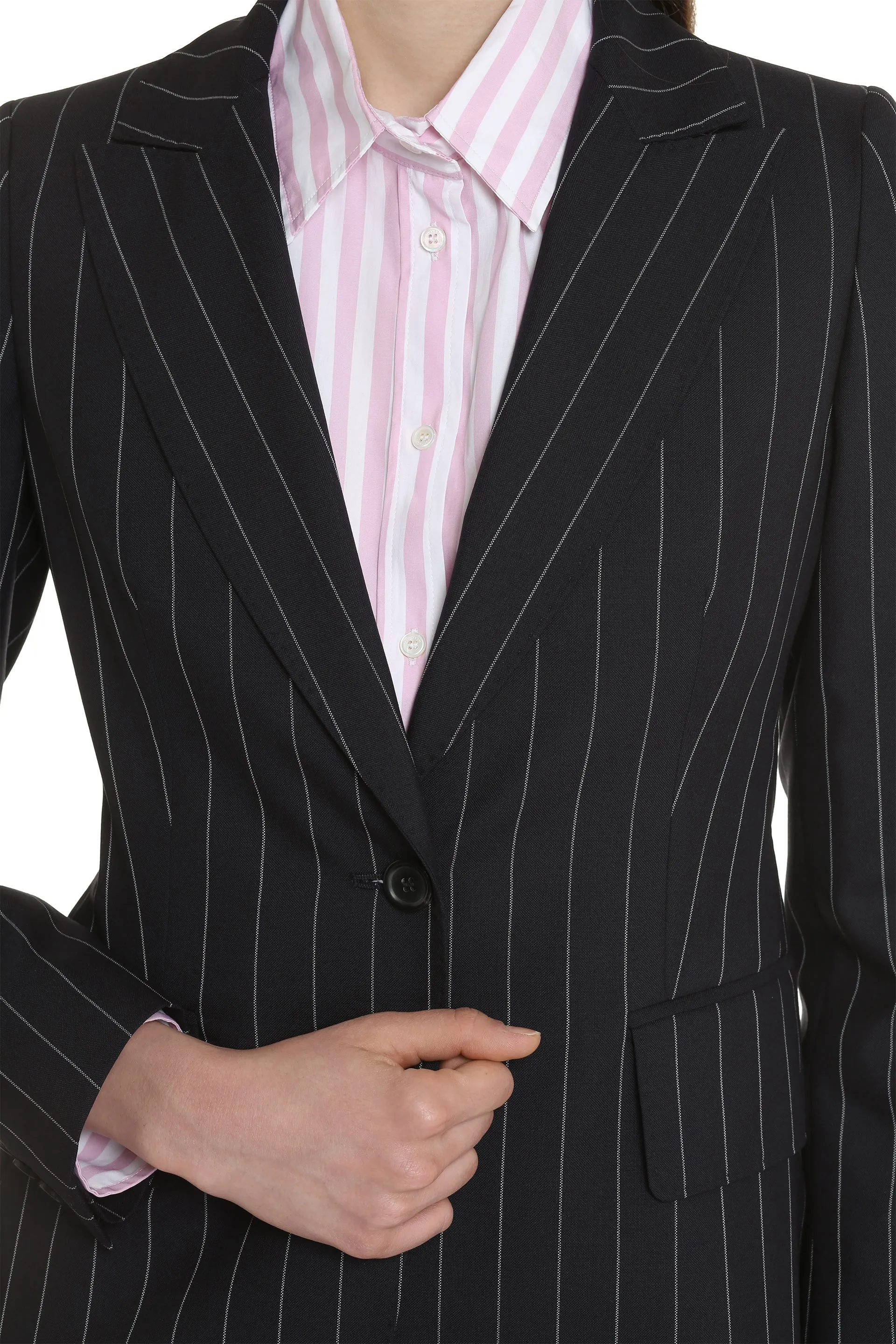 Max Mara Blazer gessato Galosce in lana