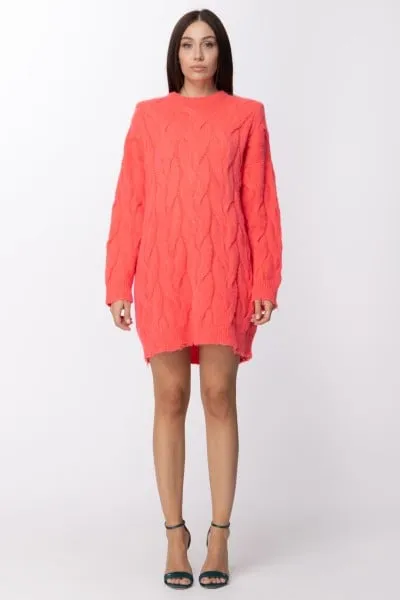 Maxi pullover con motivo a trecce CORAL