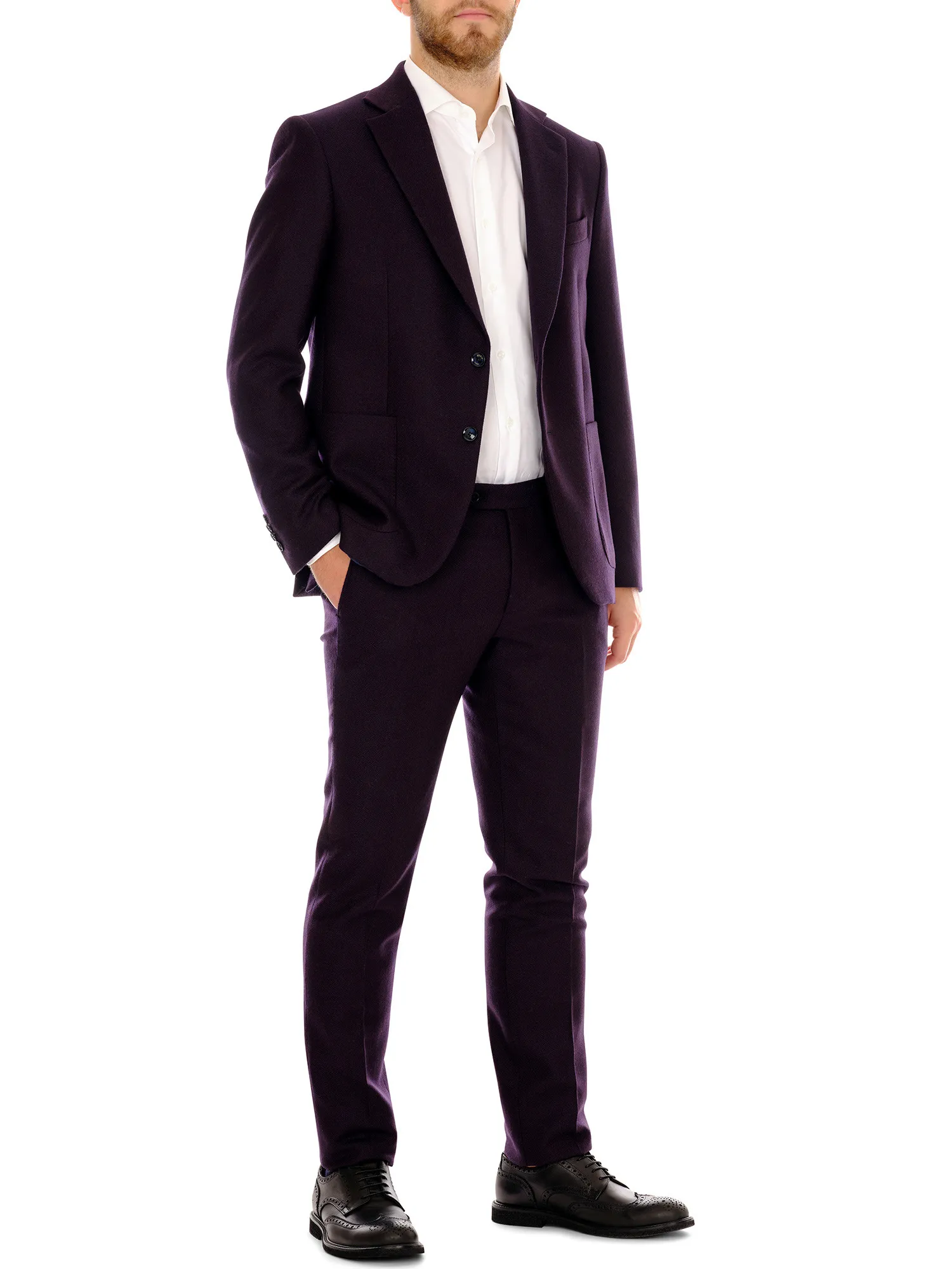 Men's Suit Jacket and Trousers in Pure Wool Tweed