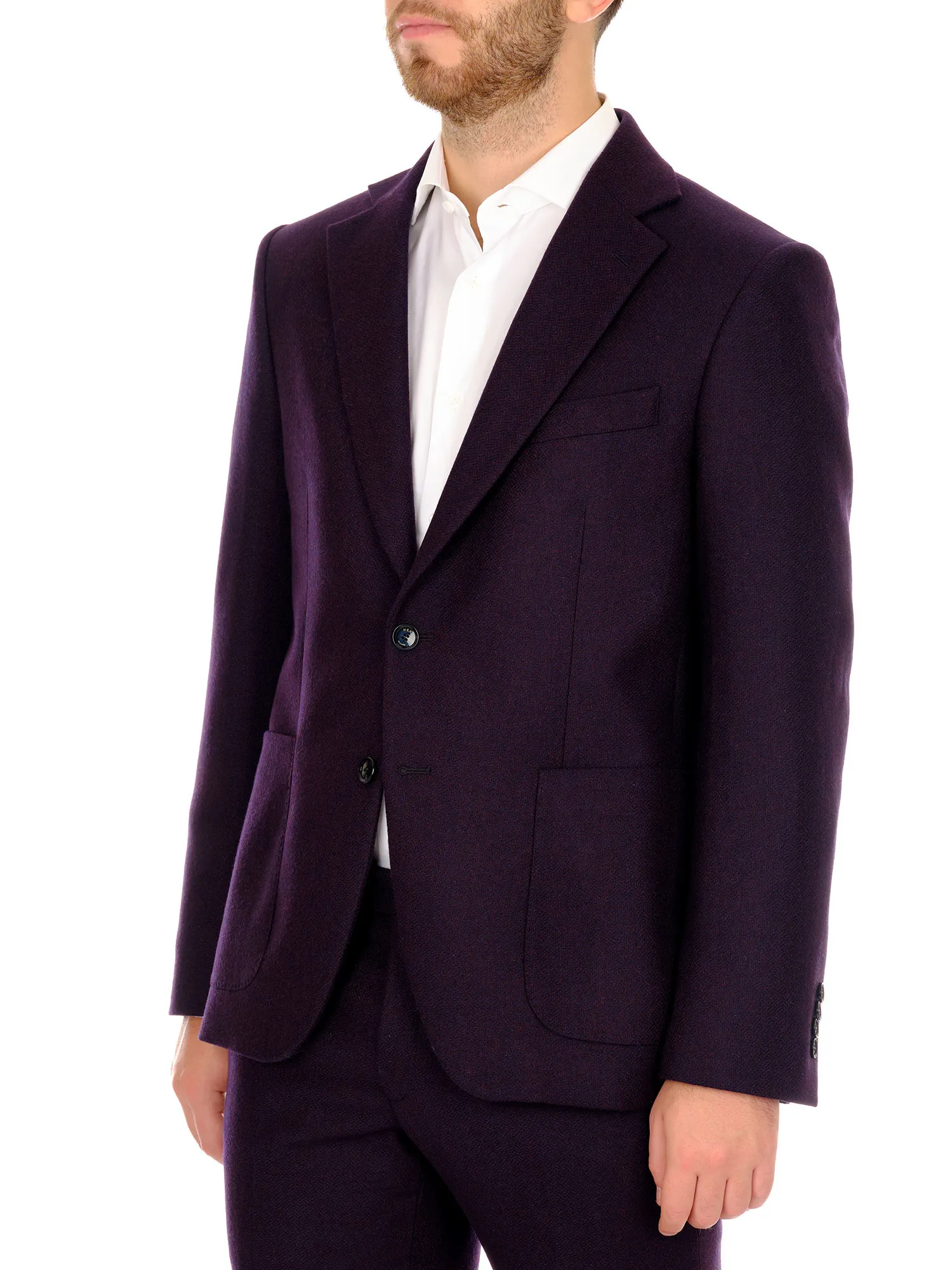 Men's Suit Jacket and Trousers in Pure Wool Tweed