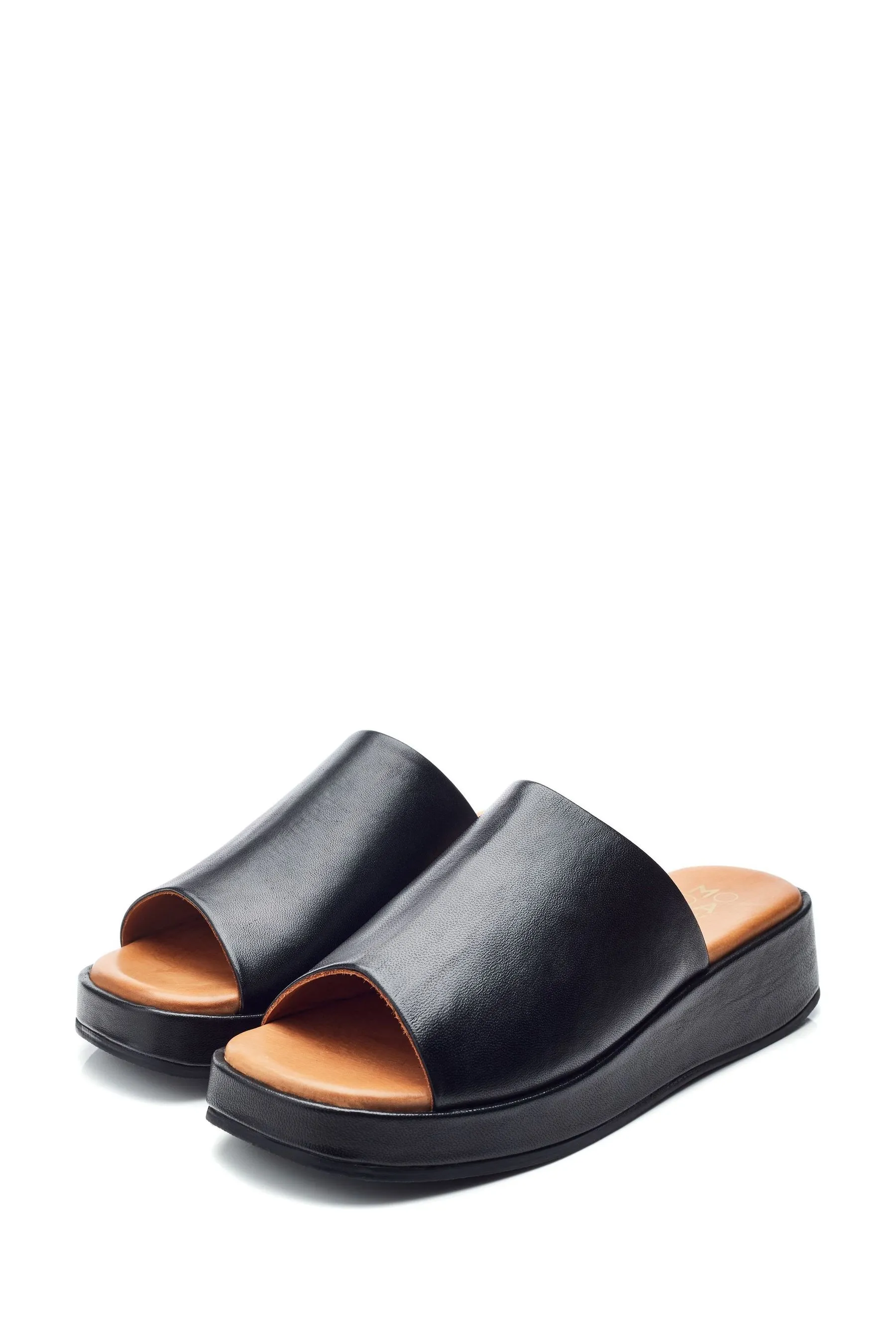 Moda in Pelle Orolia - Sabot con zeppa e punta quadrata