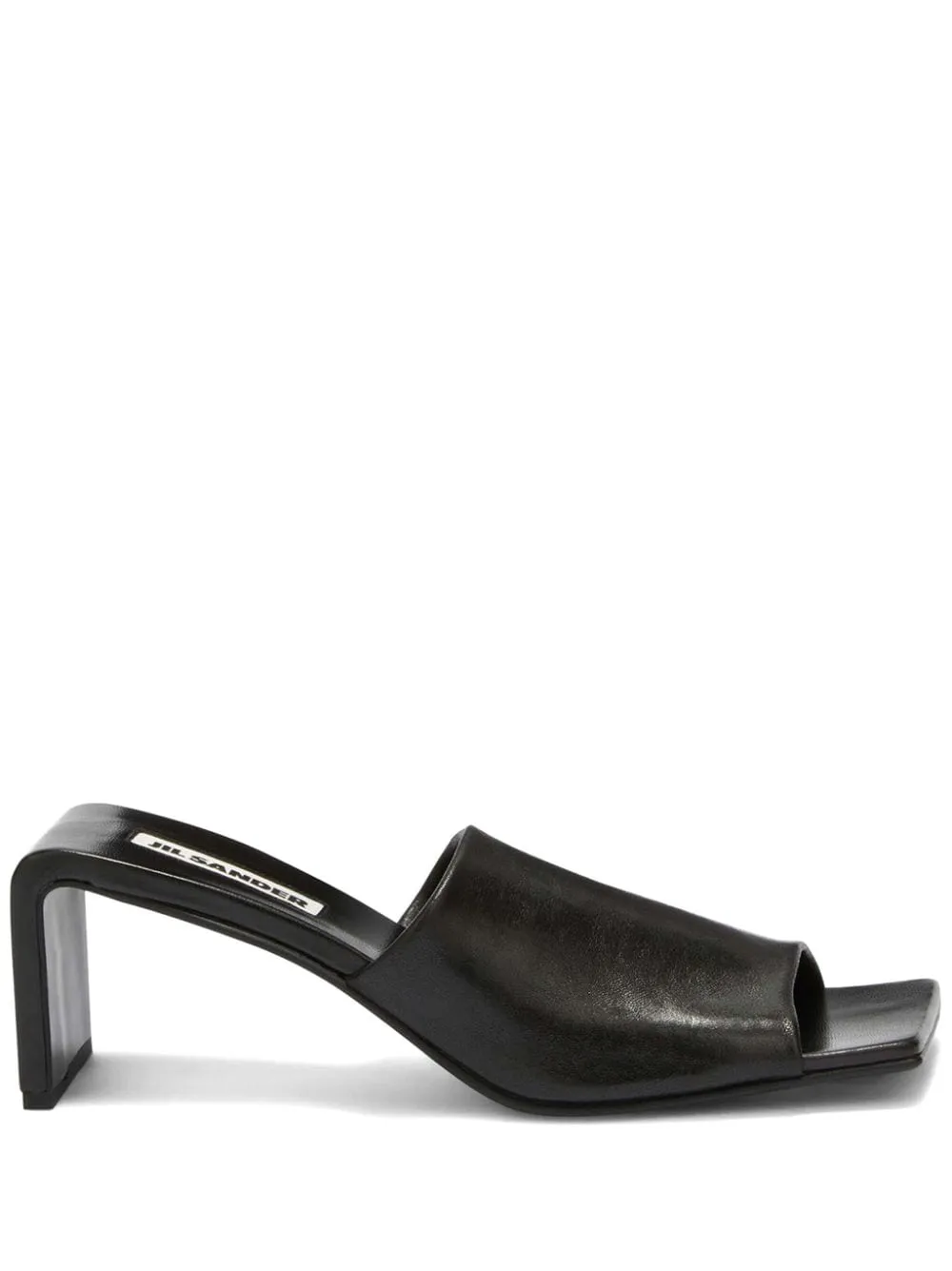 Mules con punta quadrata in nero - donna