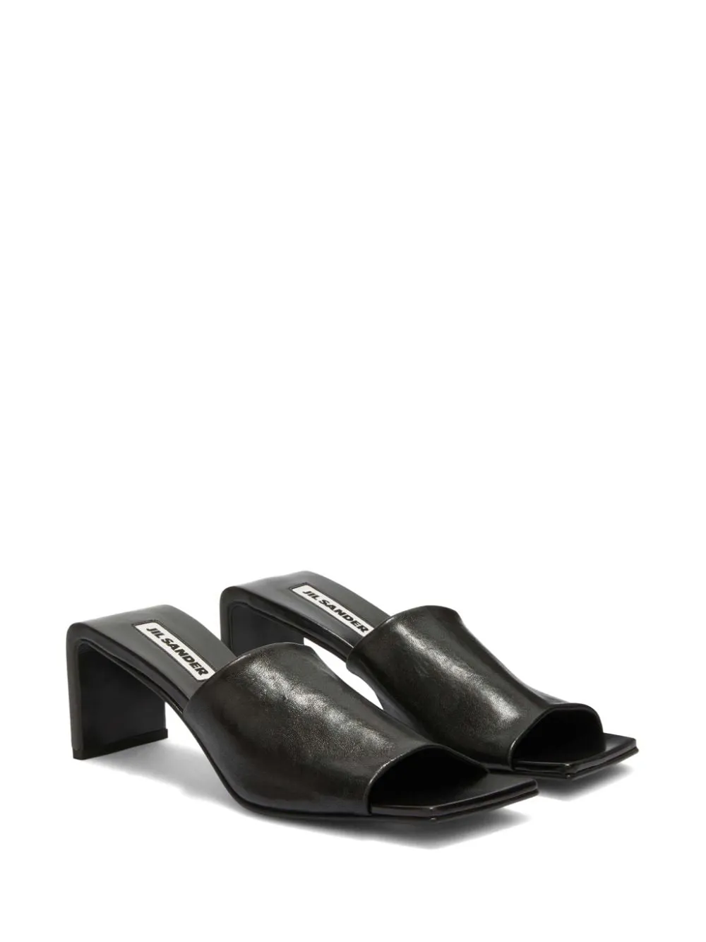 Mules con punta quadrata in nero - donna