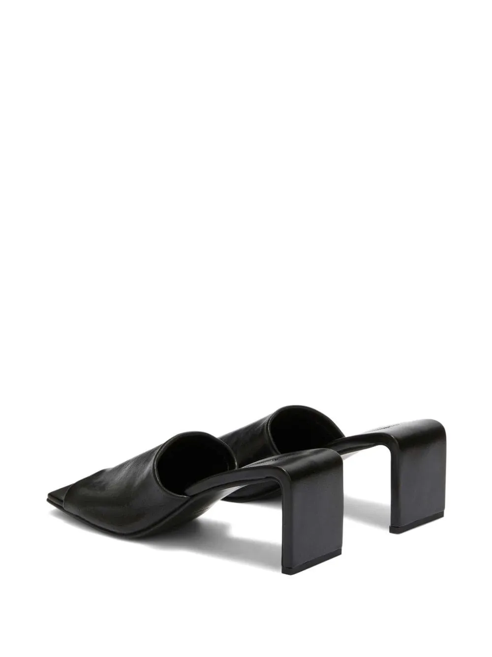 Mules con punta quadrata in nero - donna