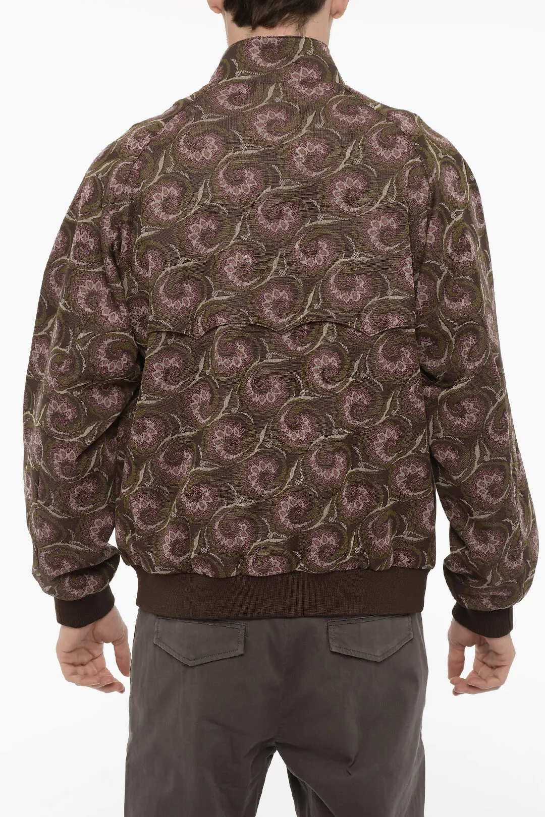 NEEDLES Bomber in Tessuto Jacquard con Ricamo Farfalla