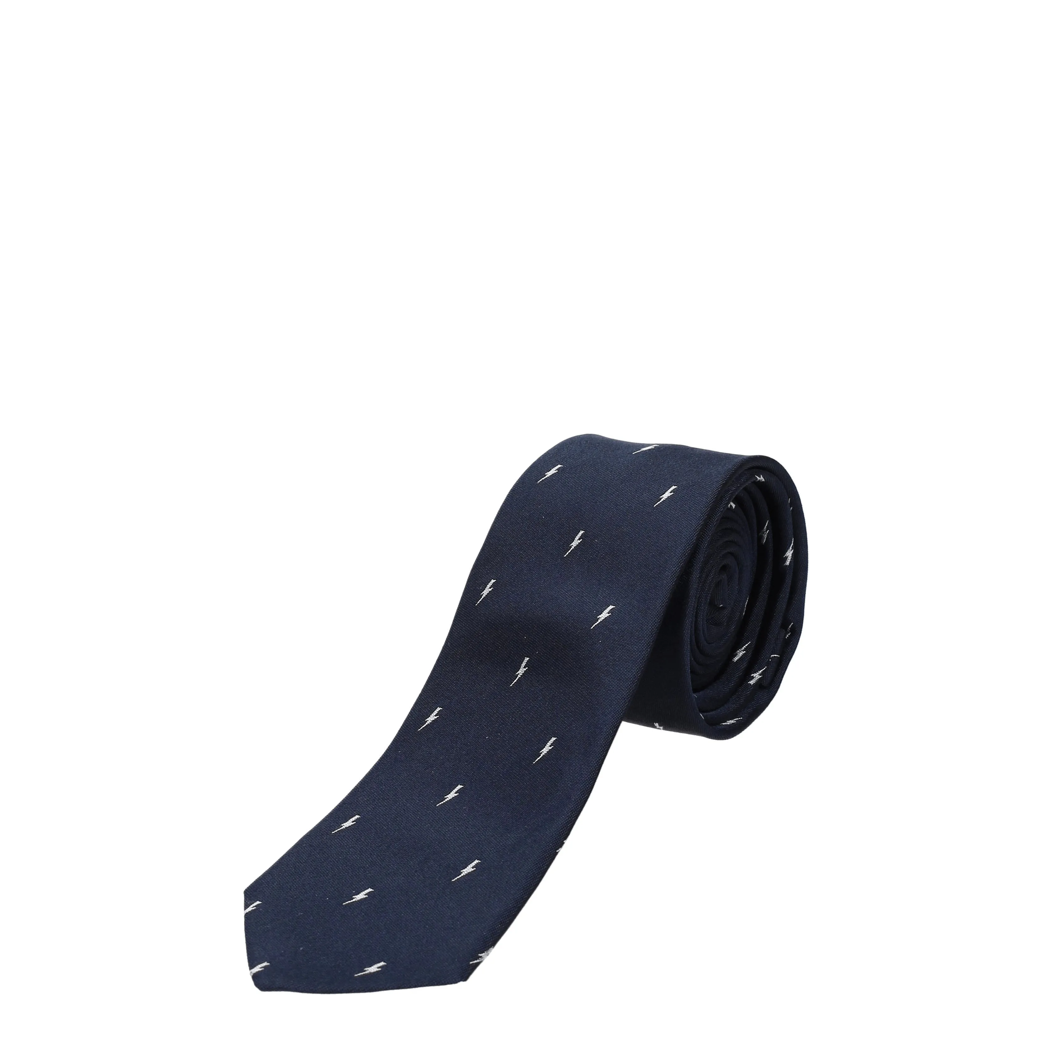 Neil Barrett Cravatte Uomo Seta Blu/Blu Navy