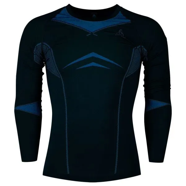 ODLO FUNDAMENTALS PERFORMANCE WARM MEN Dark Sapphire/Blue Jewel crew neck l/s maglia termica