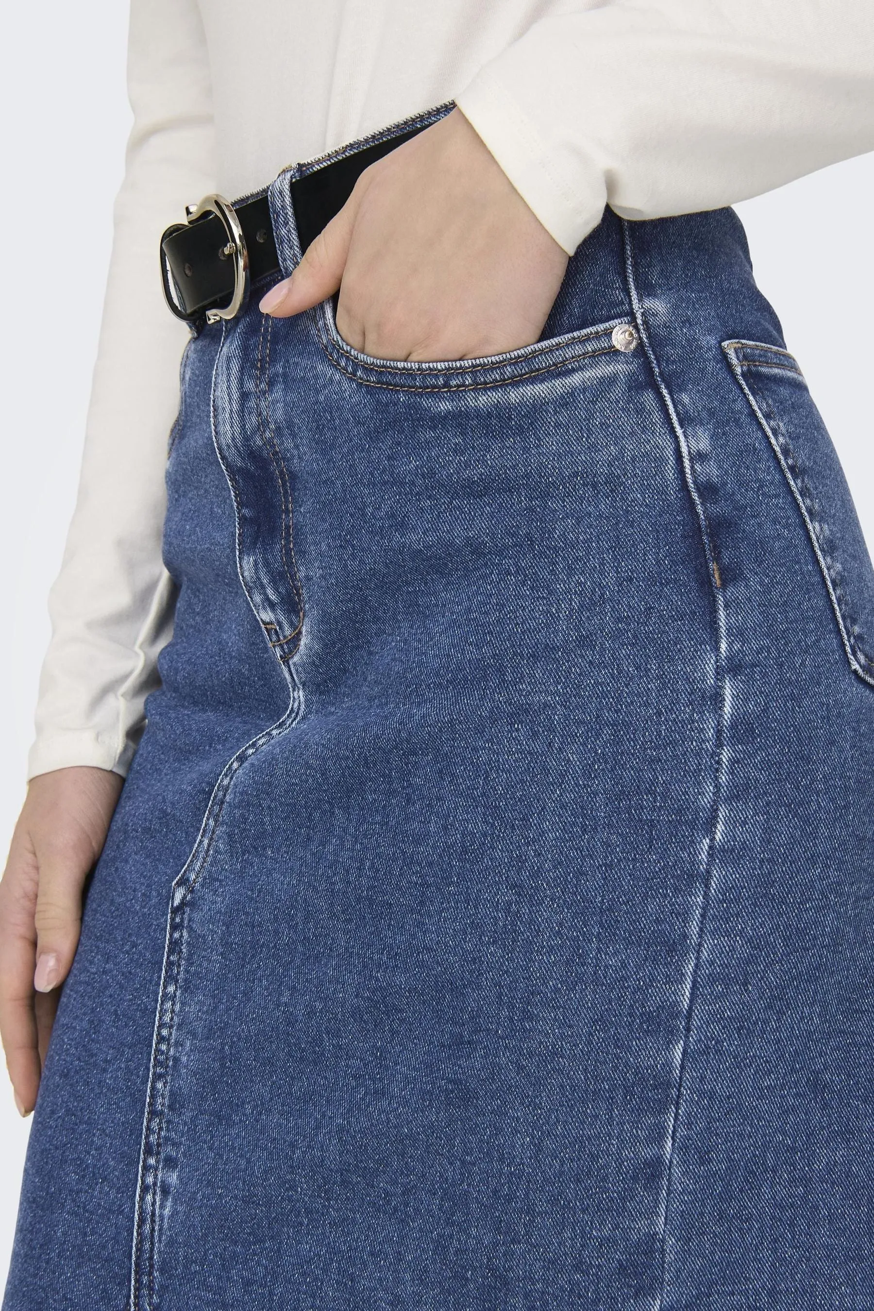 ONLY Denim - Gonna midi con spacco sul davanti