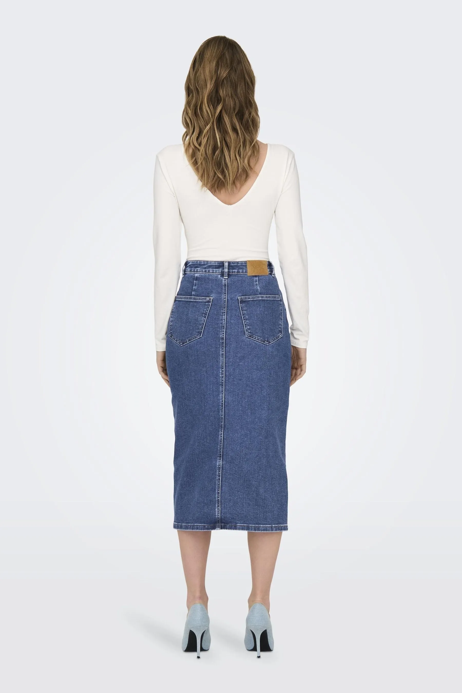 ONLY Denim - Gonna midi con spacco sul davanti