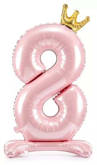 Palloncino in alluminio rosa chiaro numero 8
