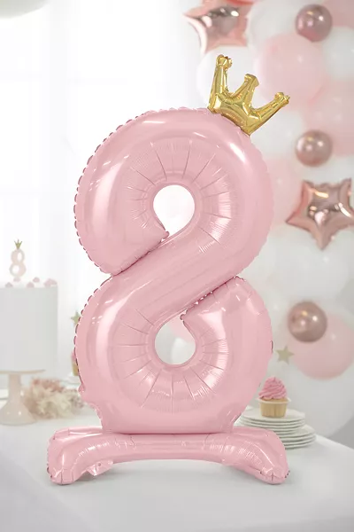 Palloncino in alluminio rosa chiaro numero 8
