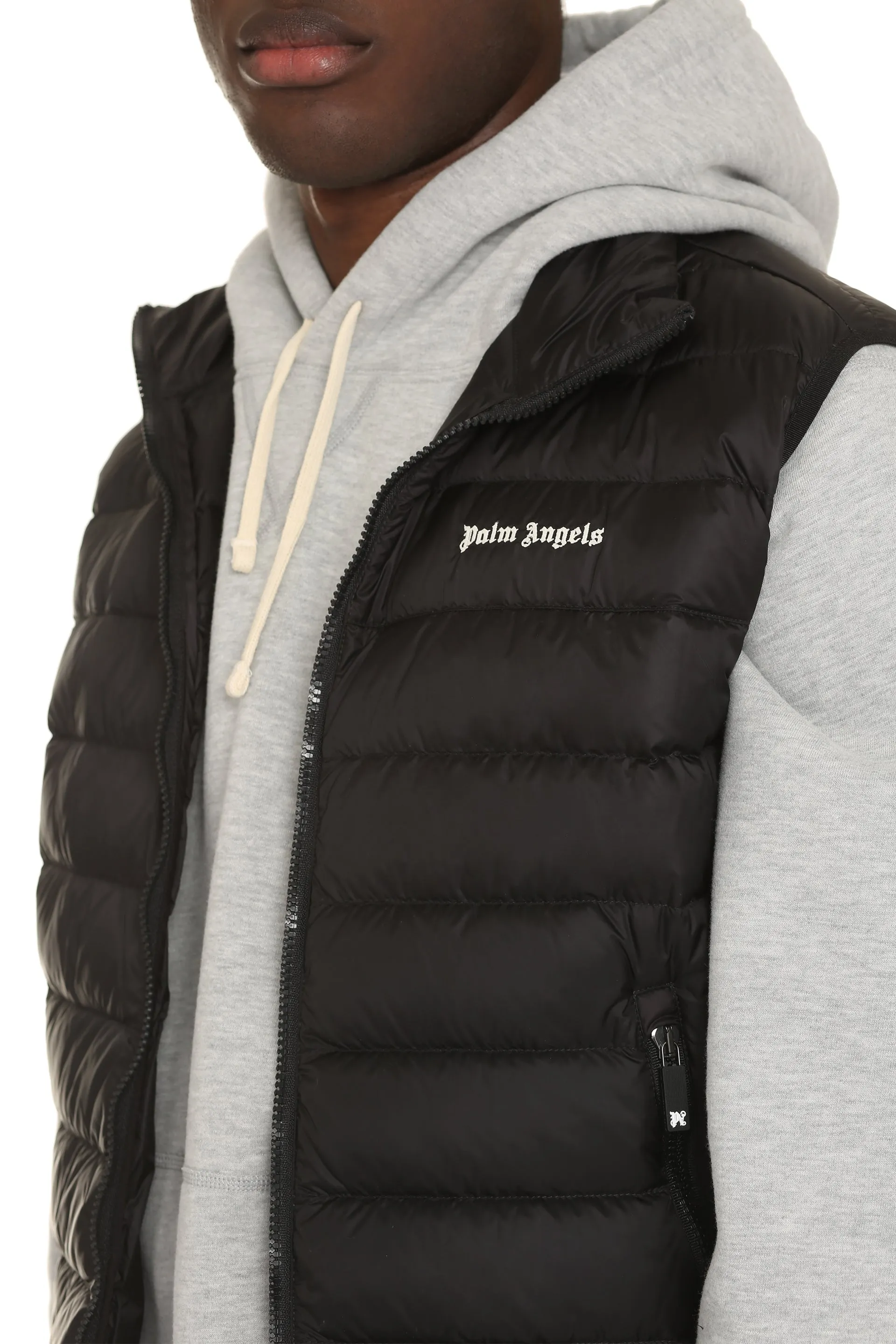 Palm Angels Gilet imbottito con chiusura a zip