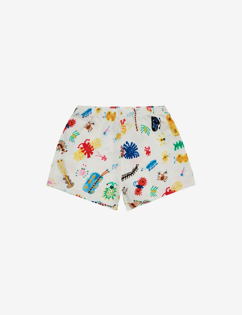 pantaloncino funny insects bianco