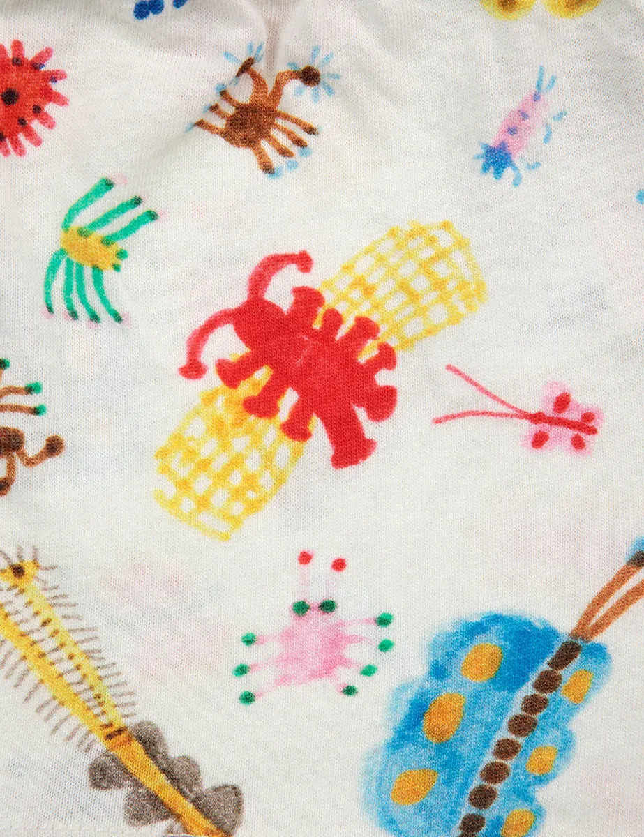 pantaloncino funny insects bianco