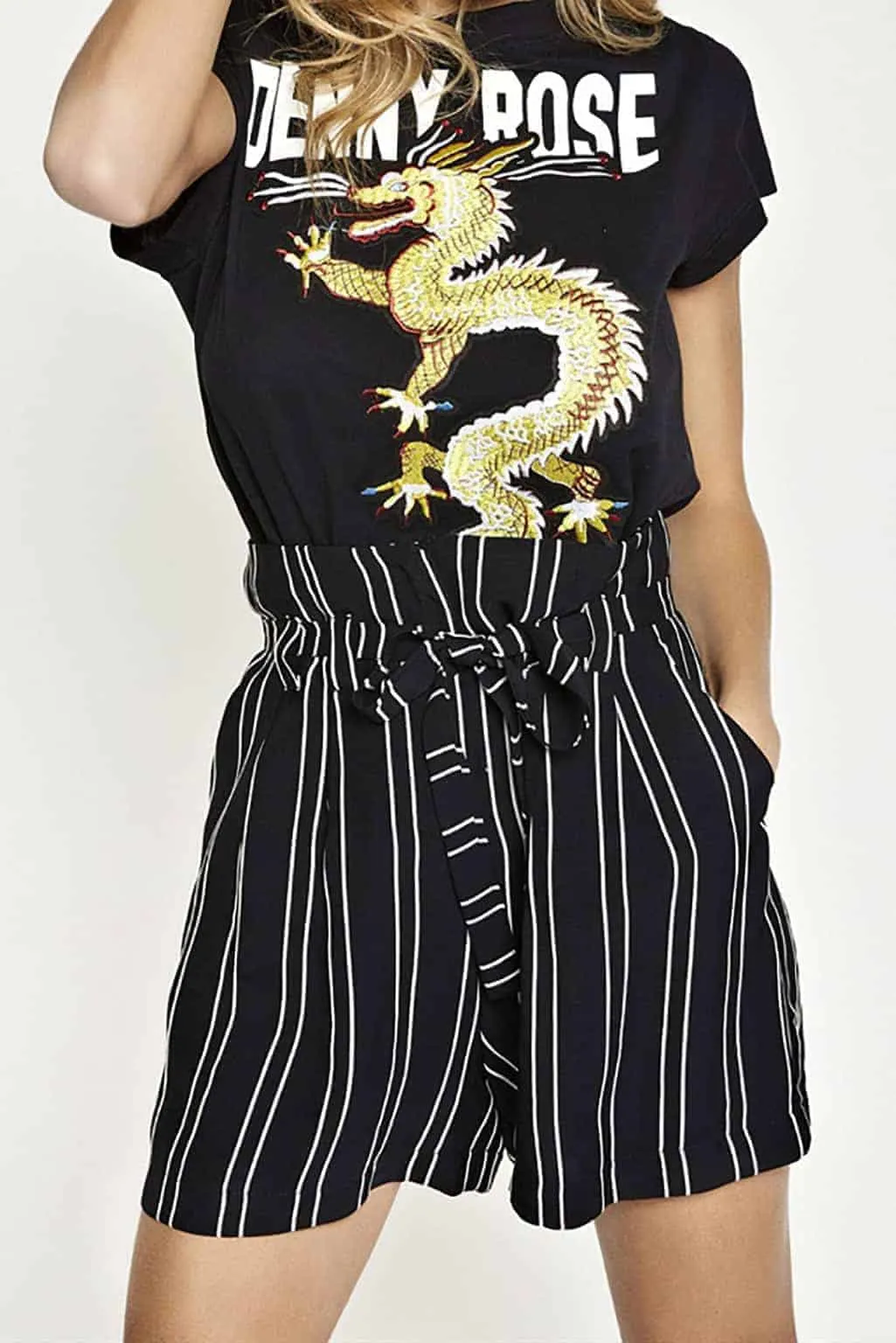 Pantalone corto gessato