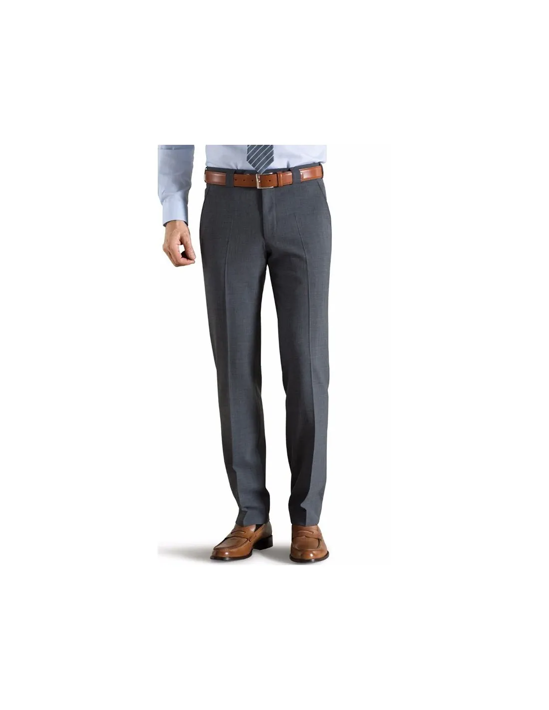 Pantalone in lana sallia grigio senza pinces 4 stagioni