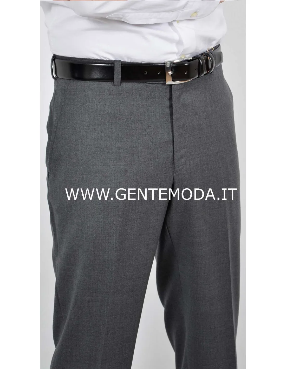 Pantalone in lana sallia grigio senza pinces 4 stagioni