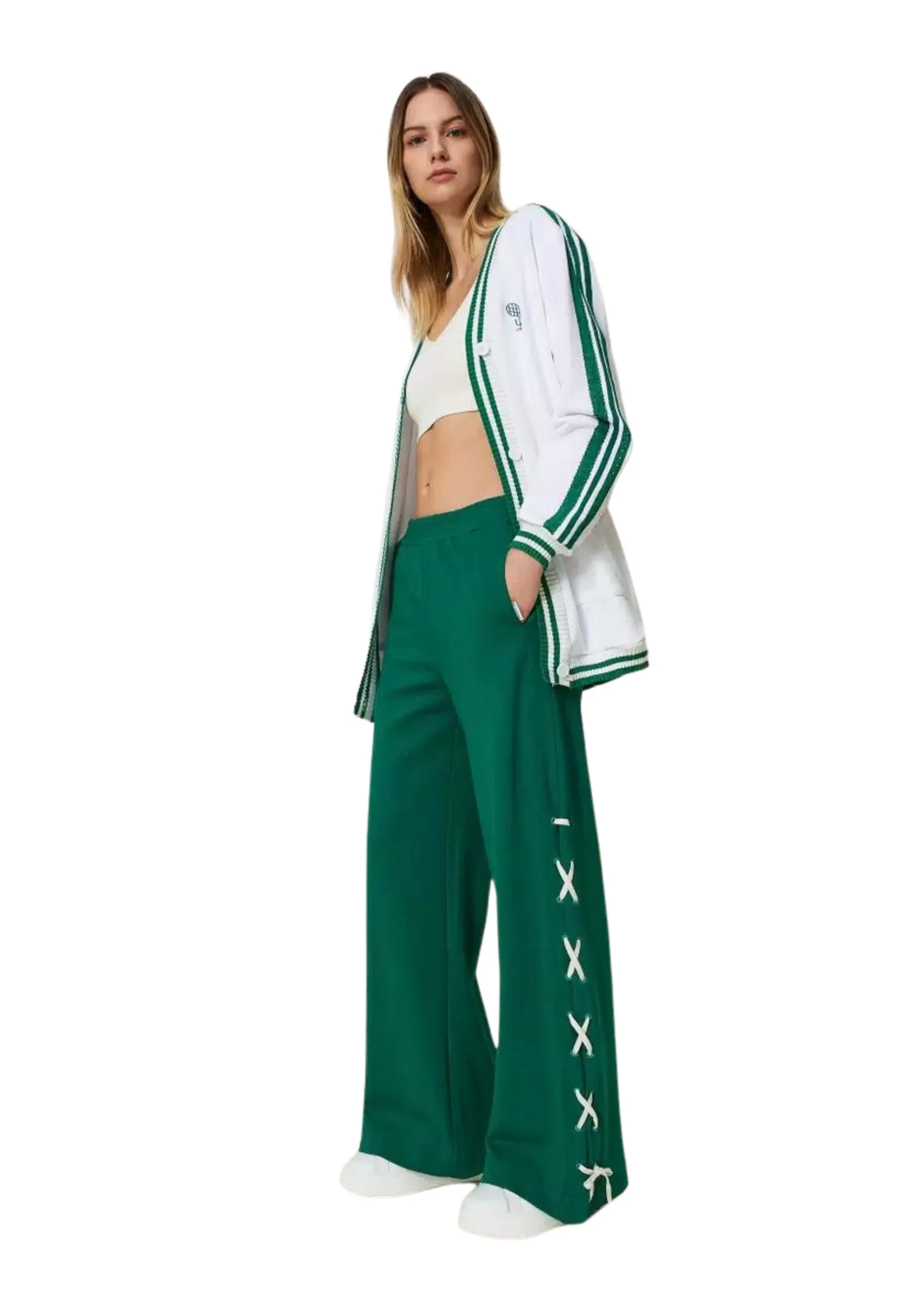Pantaloni a palazzo con spacchi
