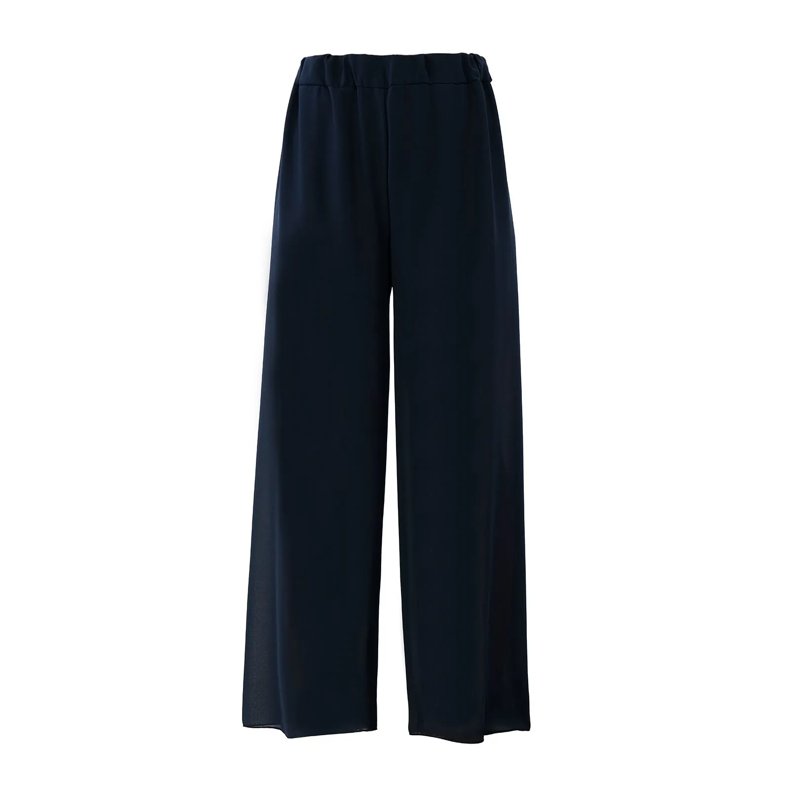 Pantaloni blu ampi in tessuto leggero
