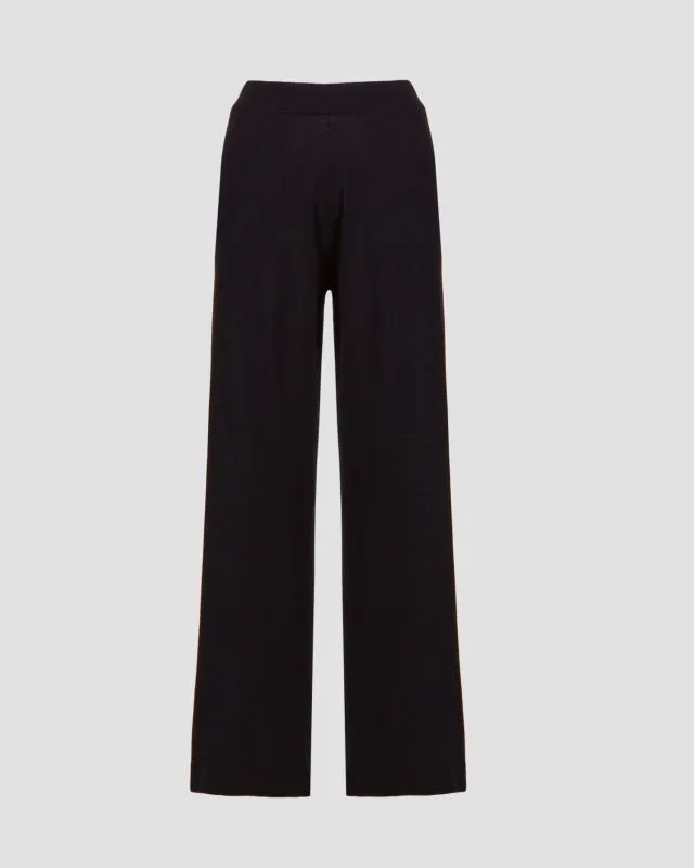 Pantaloni blu scuro in lana da donna Allude