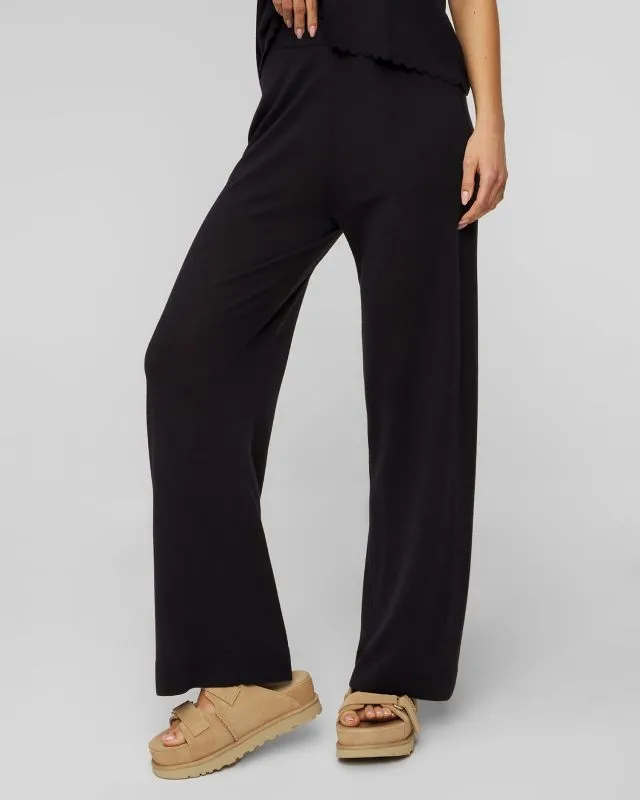 Pantaloni blu scuro in lana da donna Allude