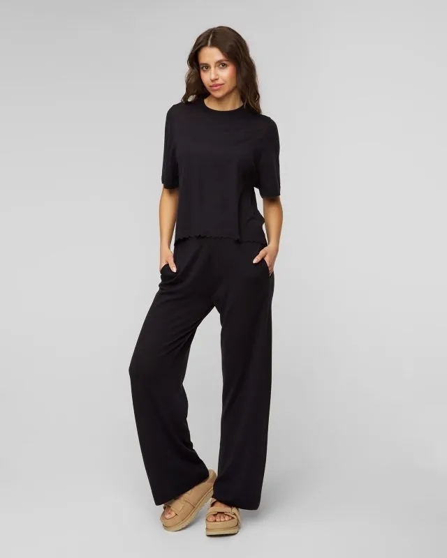 Pantaloni blu scuro in lana da donna Allude