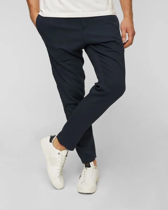 Pantaloni blu scuro in lana da uomo Dondup Pantalone Dom