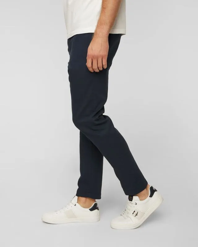 Pantaloni blu scuro in lana da uomo Dondup Pantalone Dom