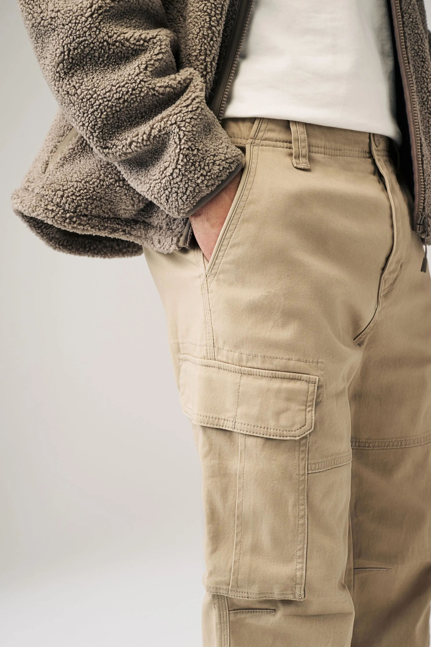 Pantaloni cargo stretch in cotone