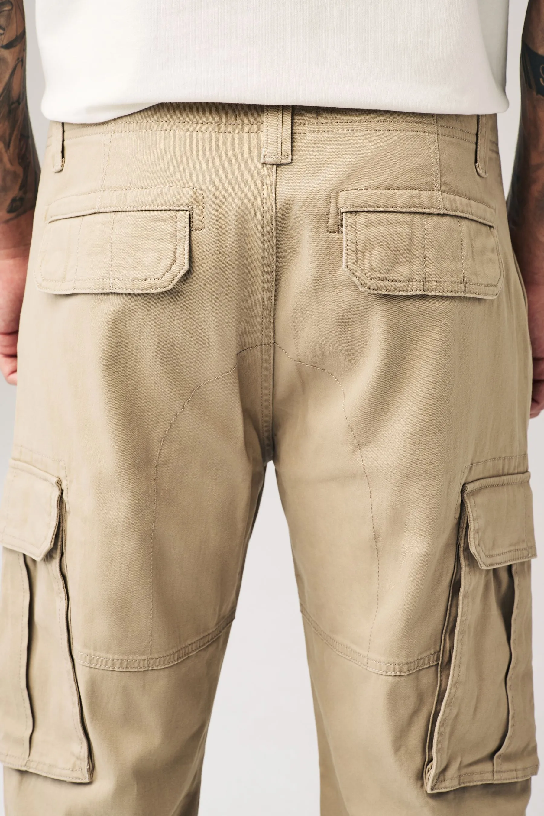 Pantaloni cargo stretch in cotone