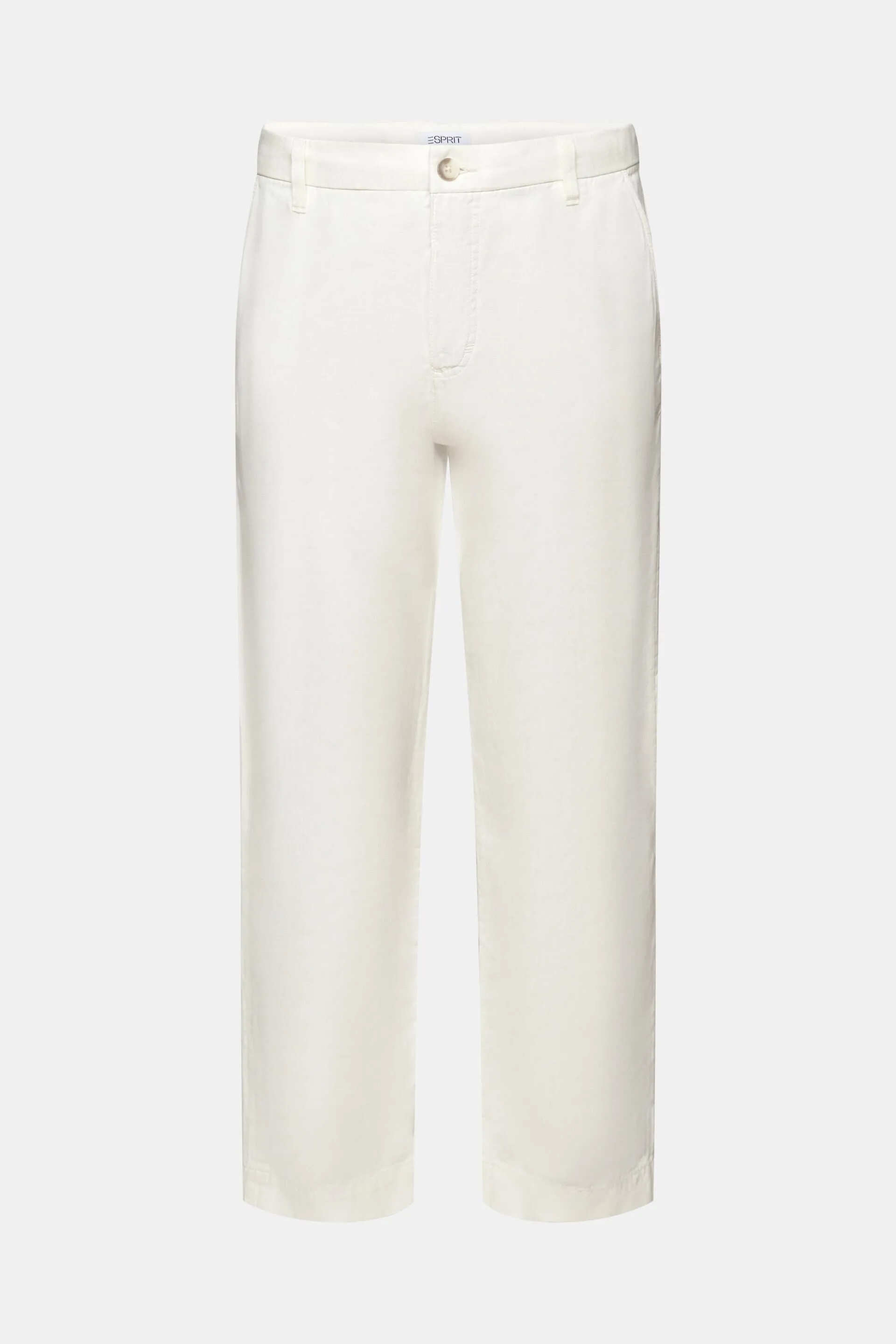 Pantaloni dritti in lino e cotone