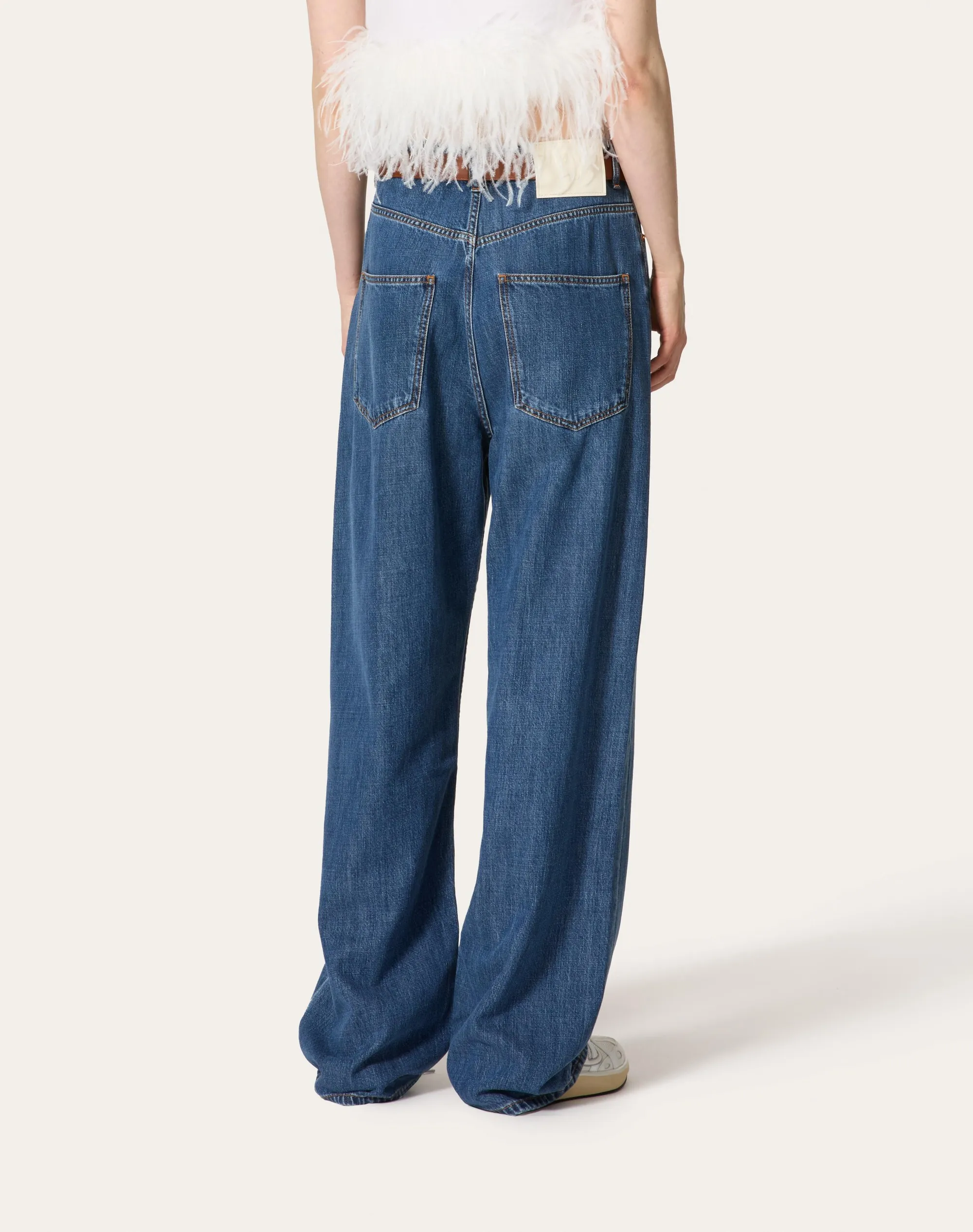 PANTALONI IN DENIM BLU MEDIO