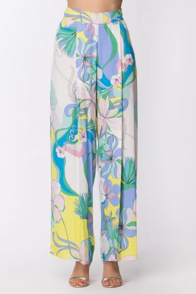 Pantaloni palazzo con stampa Iris STAMPA IRIS