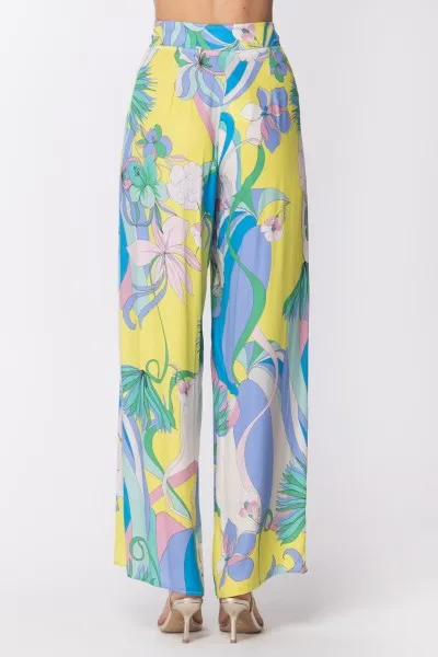 Pantaloni palazzo con stampa Iris STAMPA IRIS