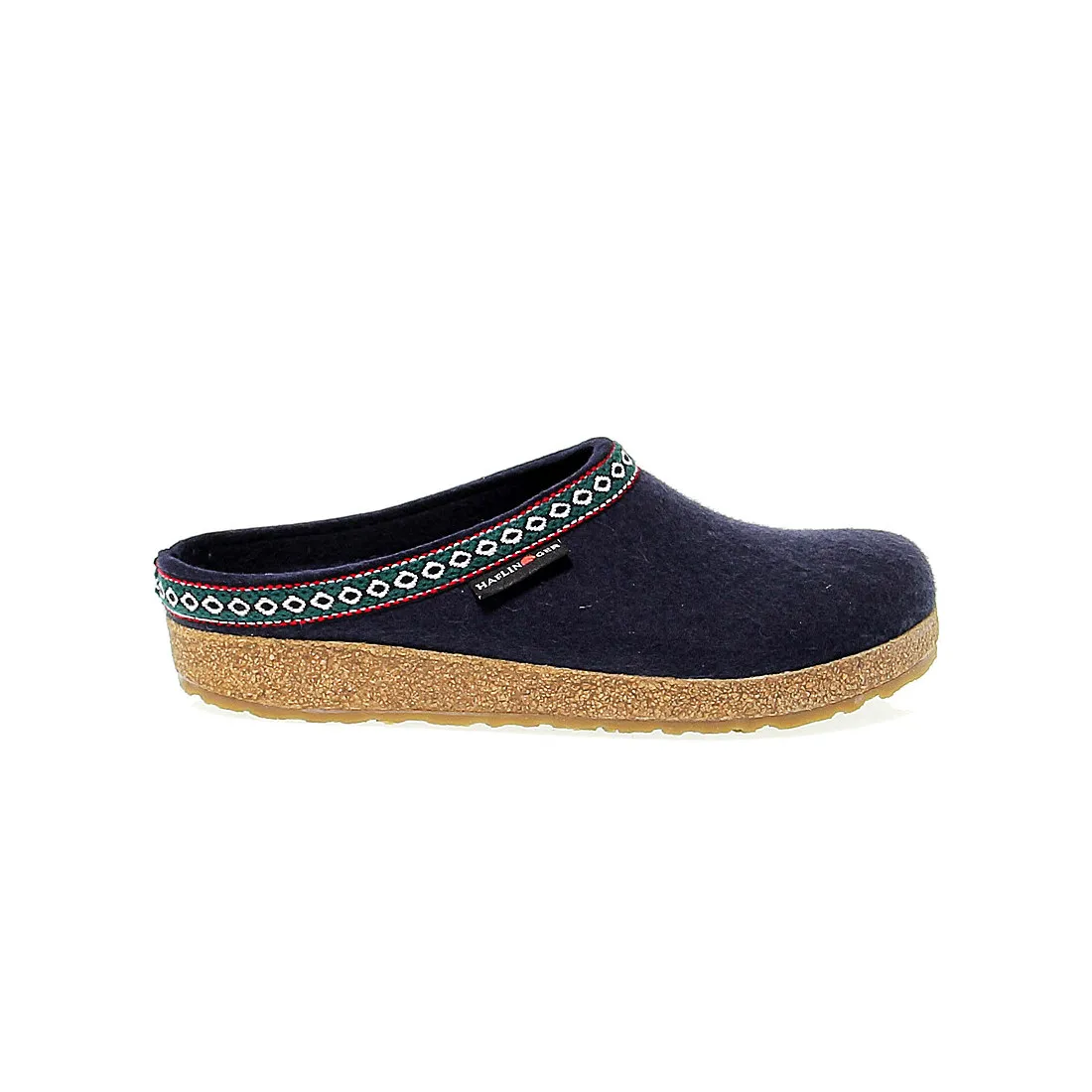 Pantofole Haflinger Grizzly Franzl in feltro di lana blu