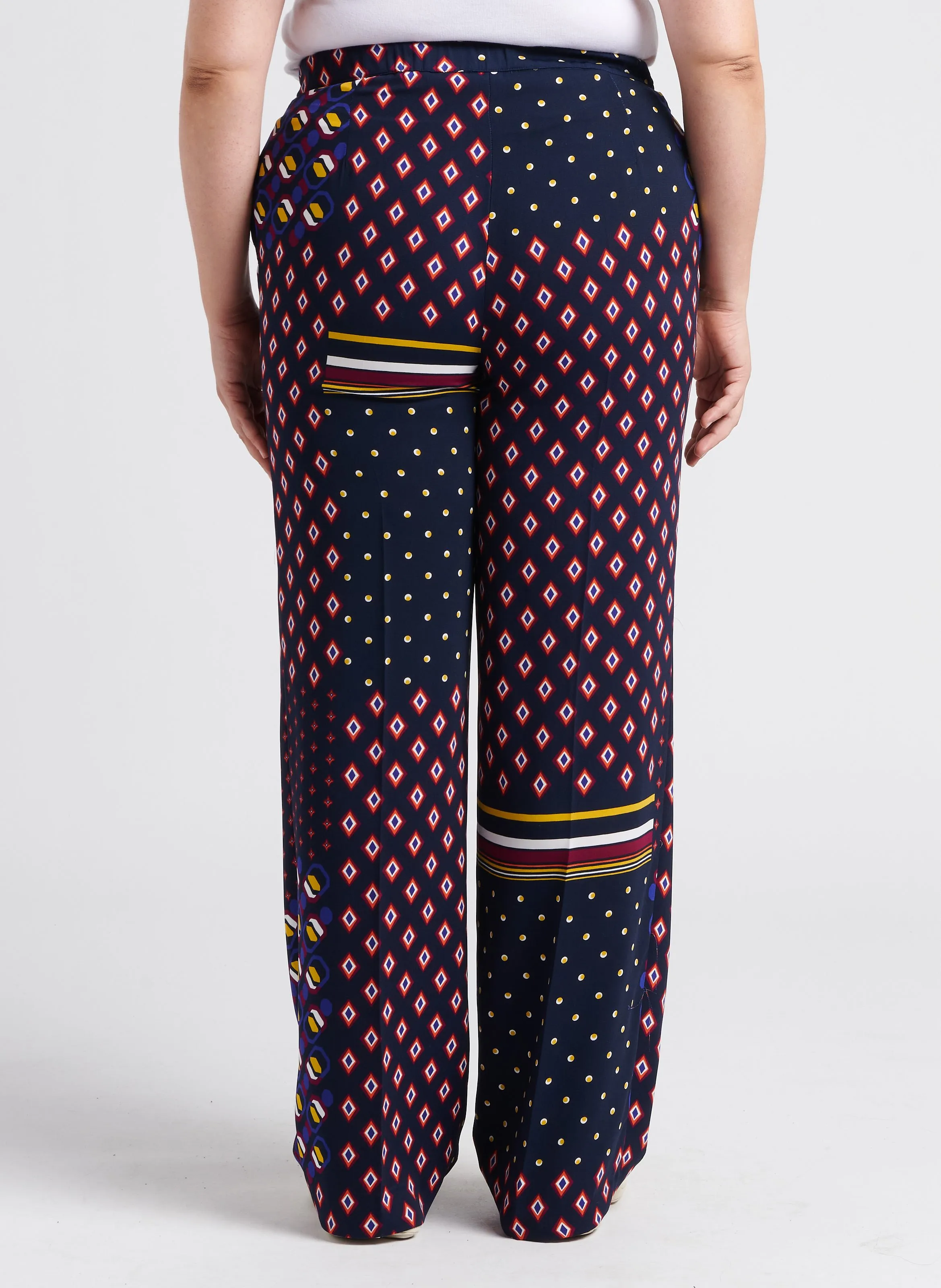  PERSONA by Marina Rinaldi   RADICE - Pantaloni larghi morbidi stampati | Blu