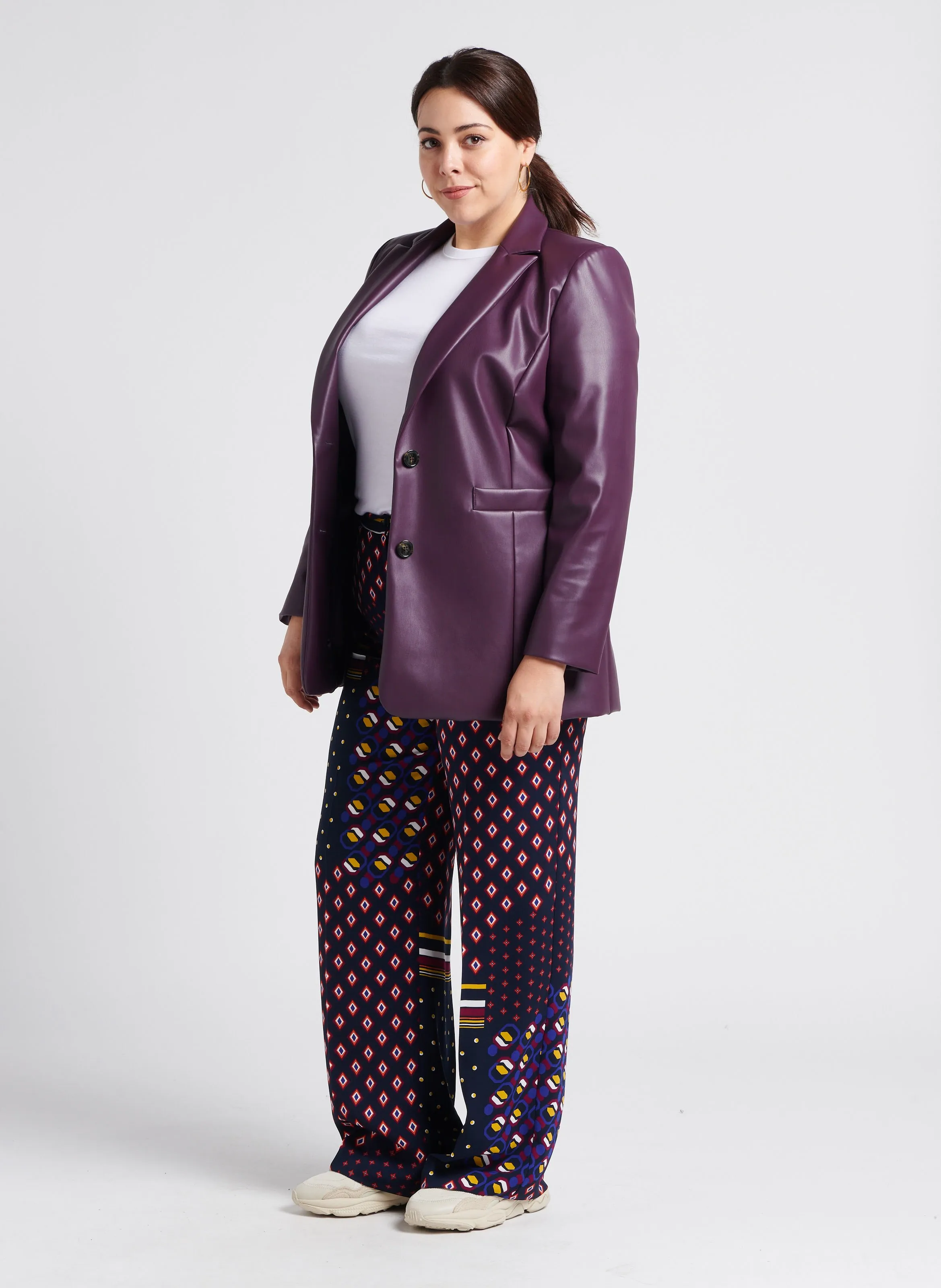  PERSONA by Marina Rinaldi   RADICE - Pantaloni larghi morbidi stampati | Blu