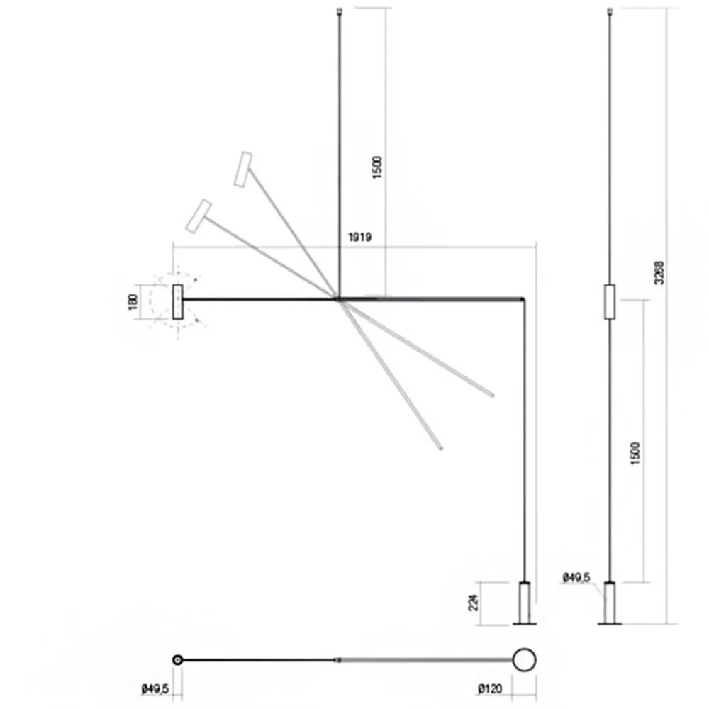 Piantana terra soffitto Redo group PICAS 01-2695 LED 847LM 3000K lampada terra dimmerabile