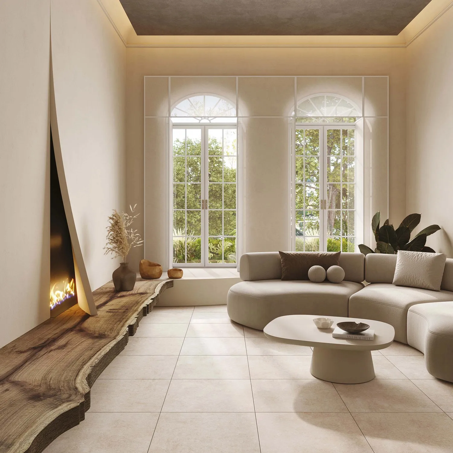 Piastrella in gres porcellanato Stone Tendace beige 60,4x60,4 cm 1,46 m²