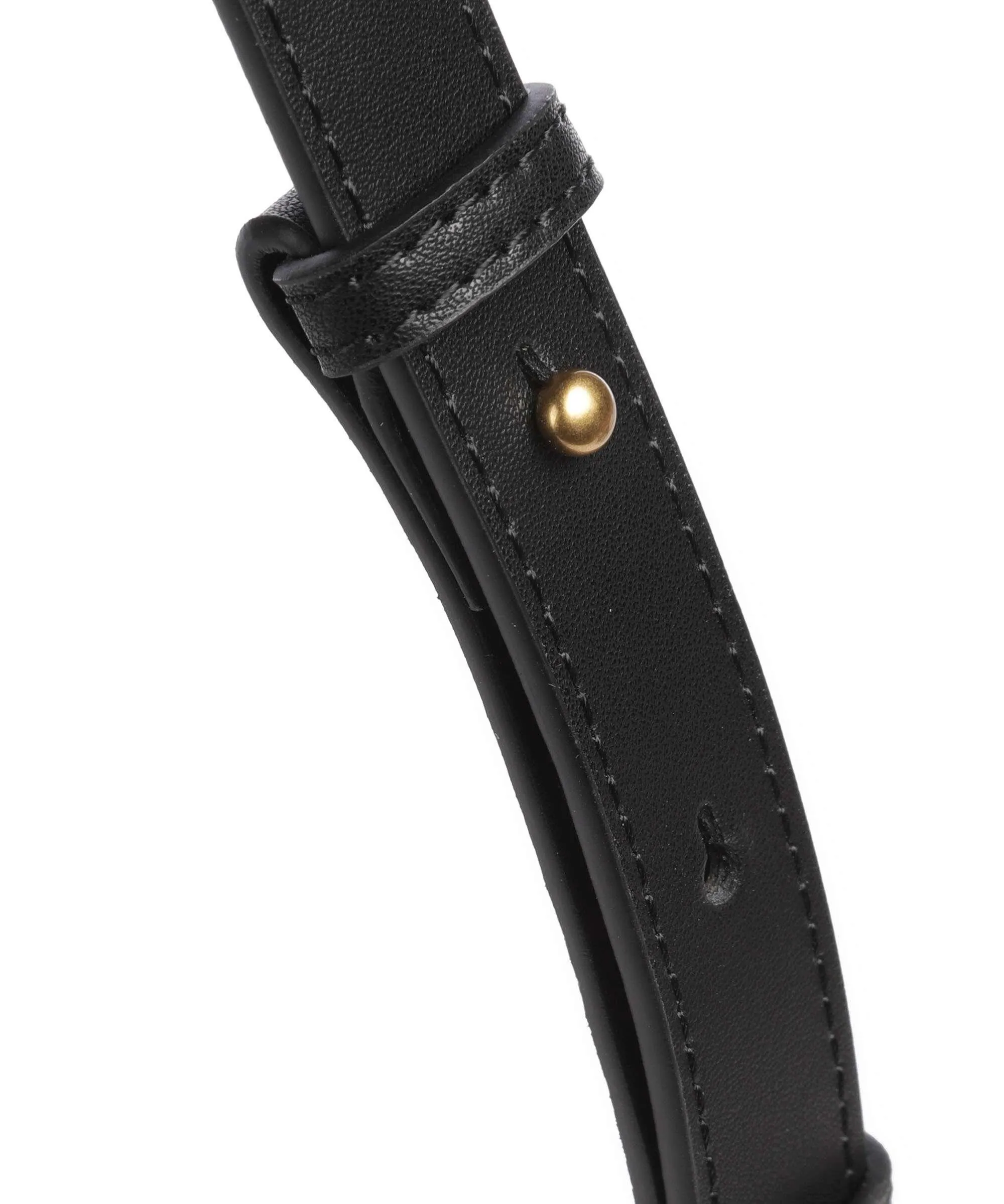  Pinko Half Moon Mini Borsa a spalla pelle di vacchetta finemente grana nero  