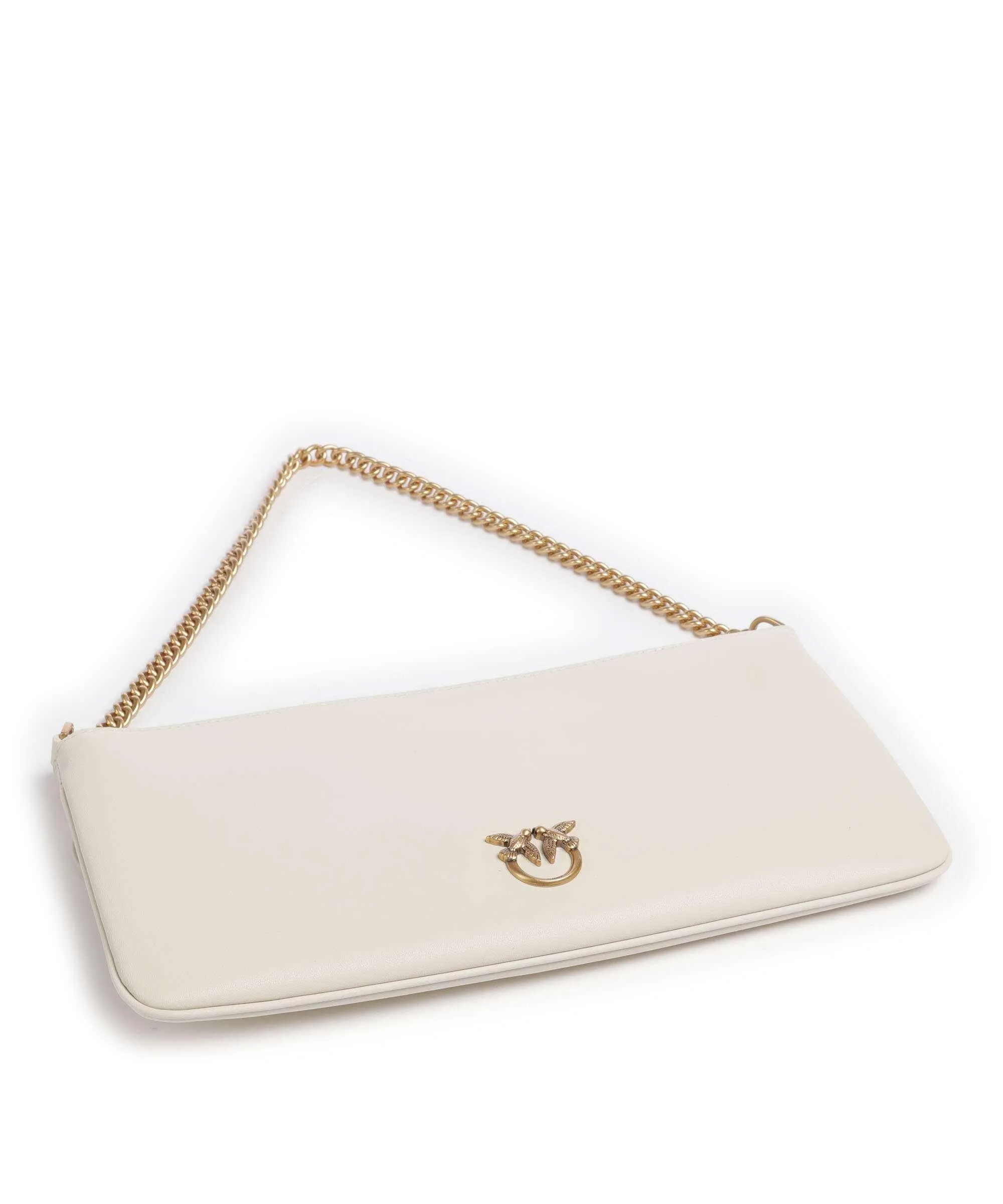  Pinko Horizontal Borsa a spalla pelle di vacchetta finemente grana avorio  