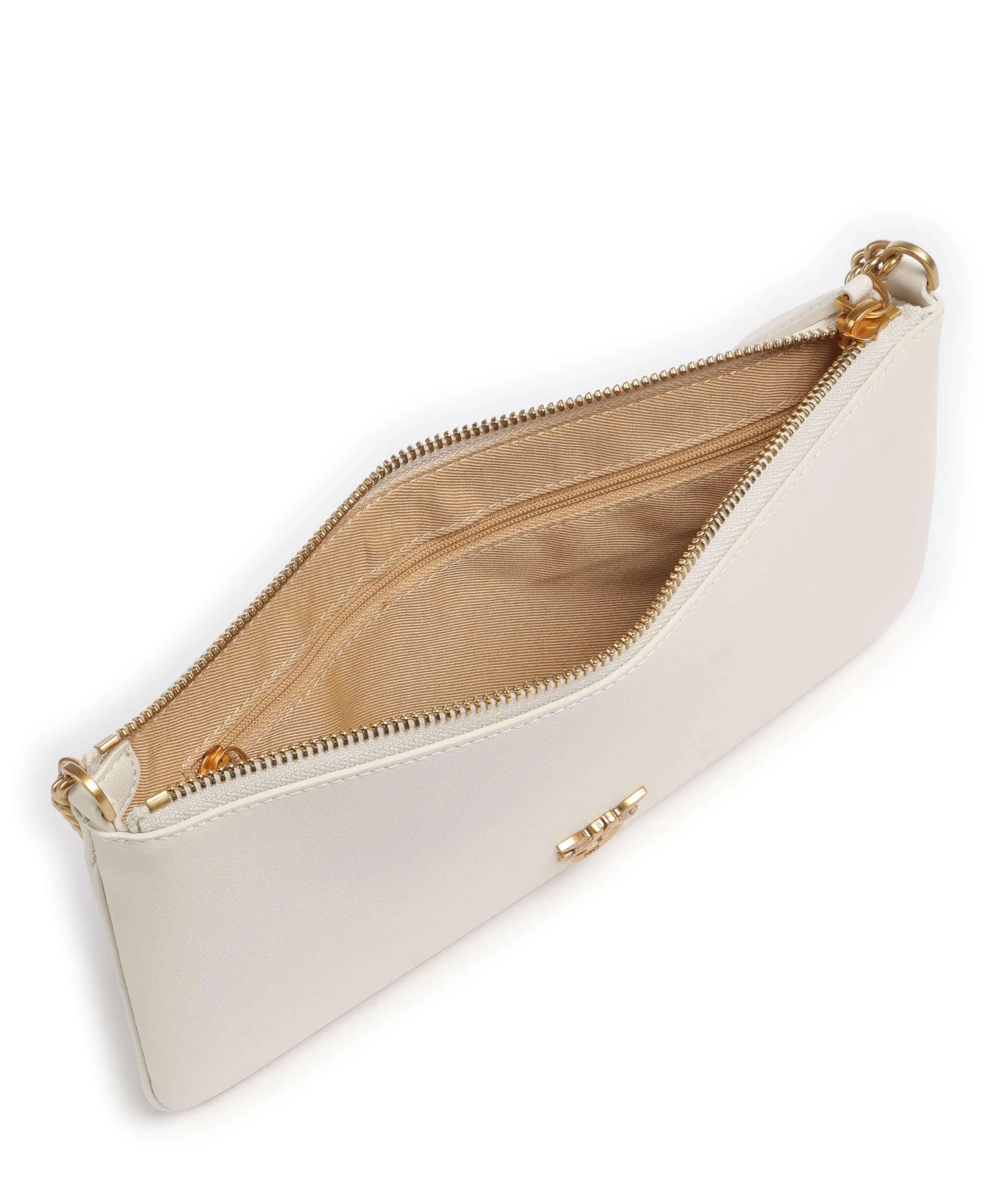  Pinko Horizontal Borsa a spalla pelle di vacchetta finemente grana avorio  