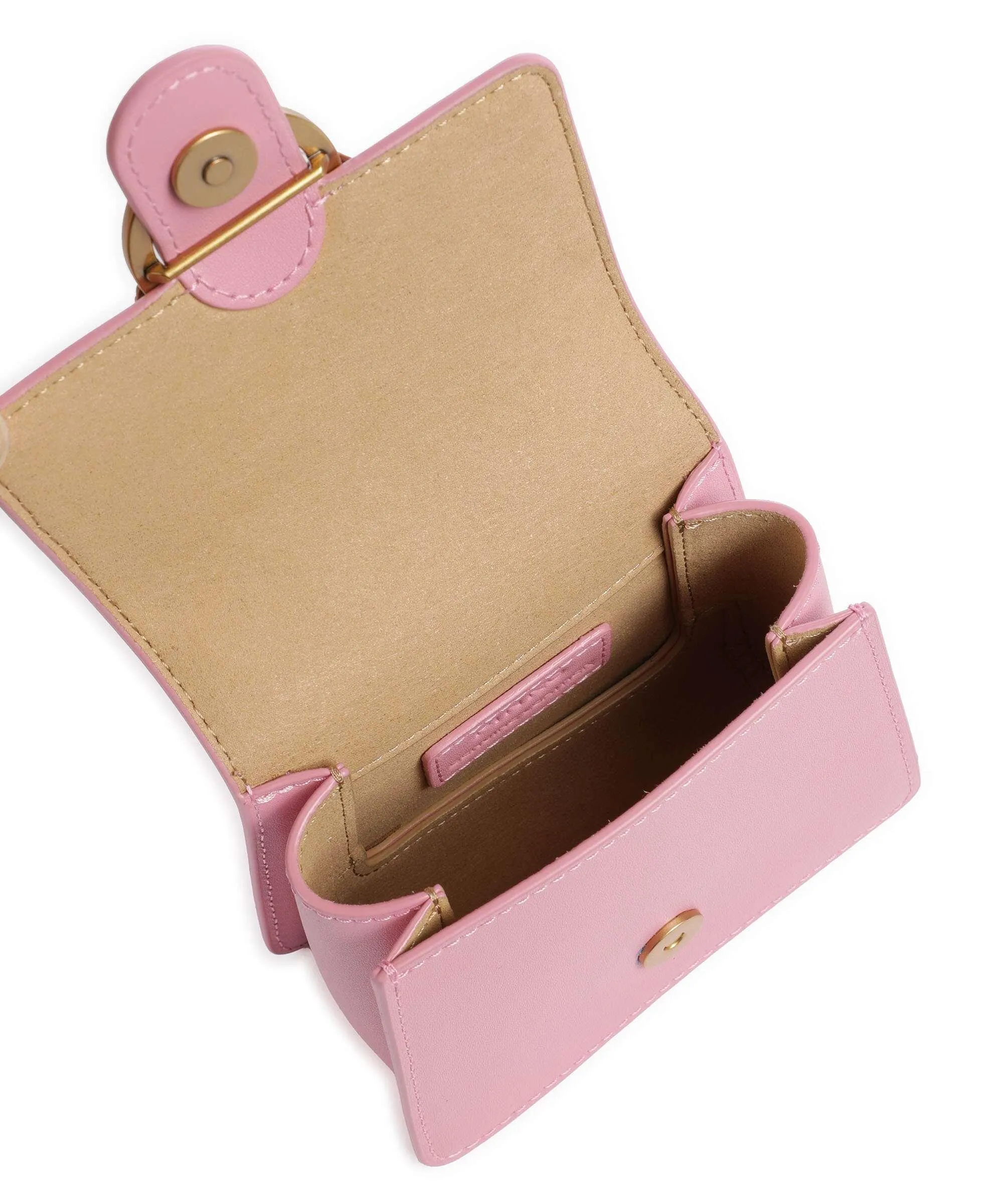  Pinko Love One Micro Borsa a tracolla pelle di vitello finemente grana rosa  