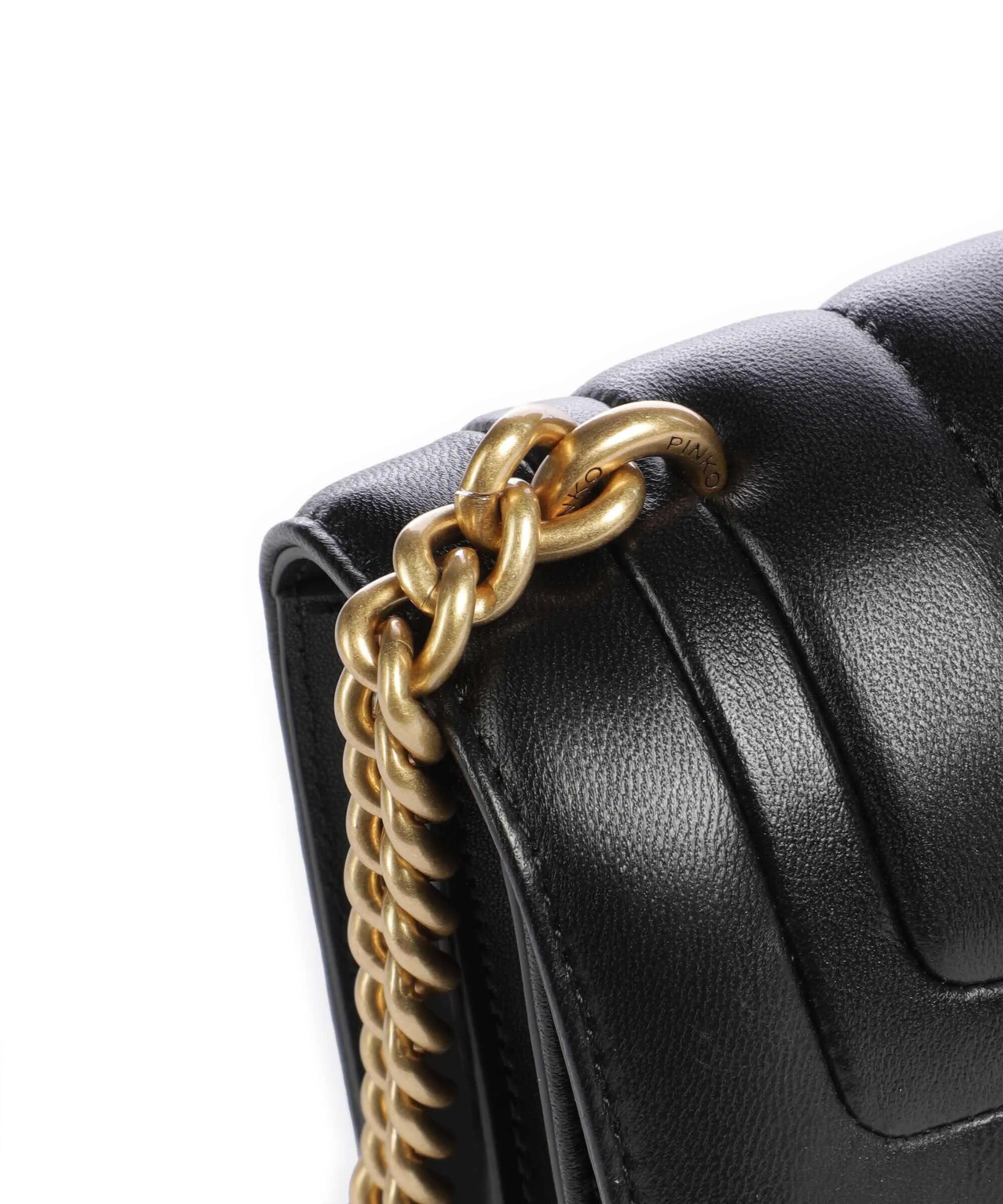  Pinko Love One Mini Borsa a tracolla pelle di pecora nero  