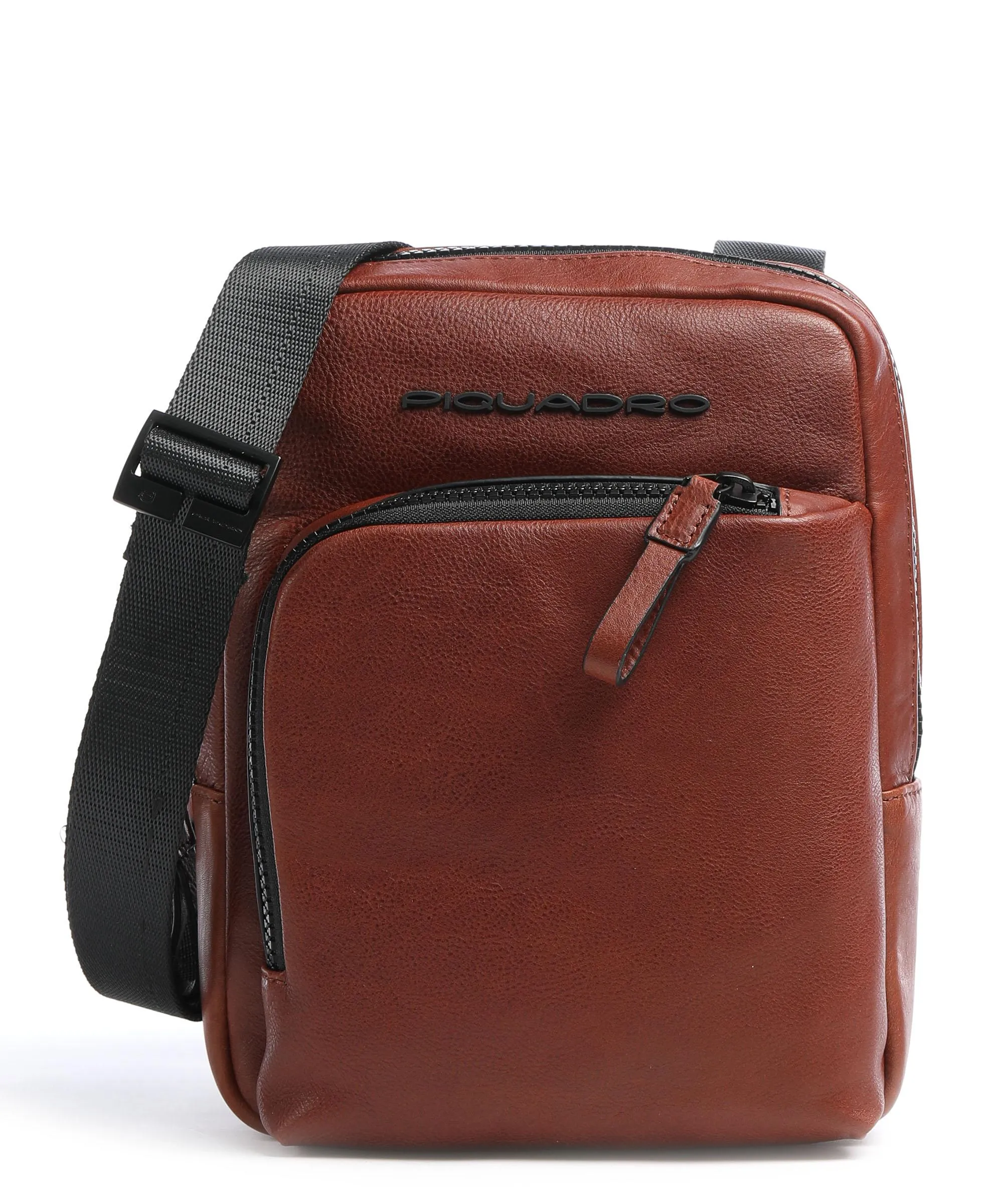  Piquadro Harper Borsa a tracolla pelle a grana fine tabacco  