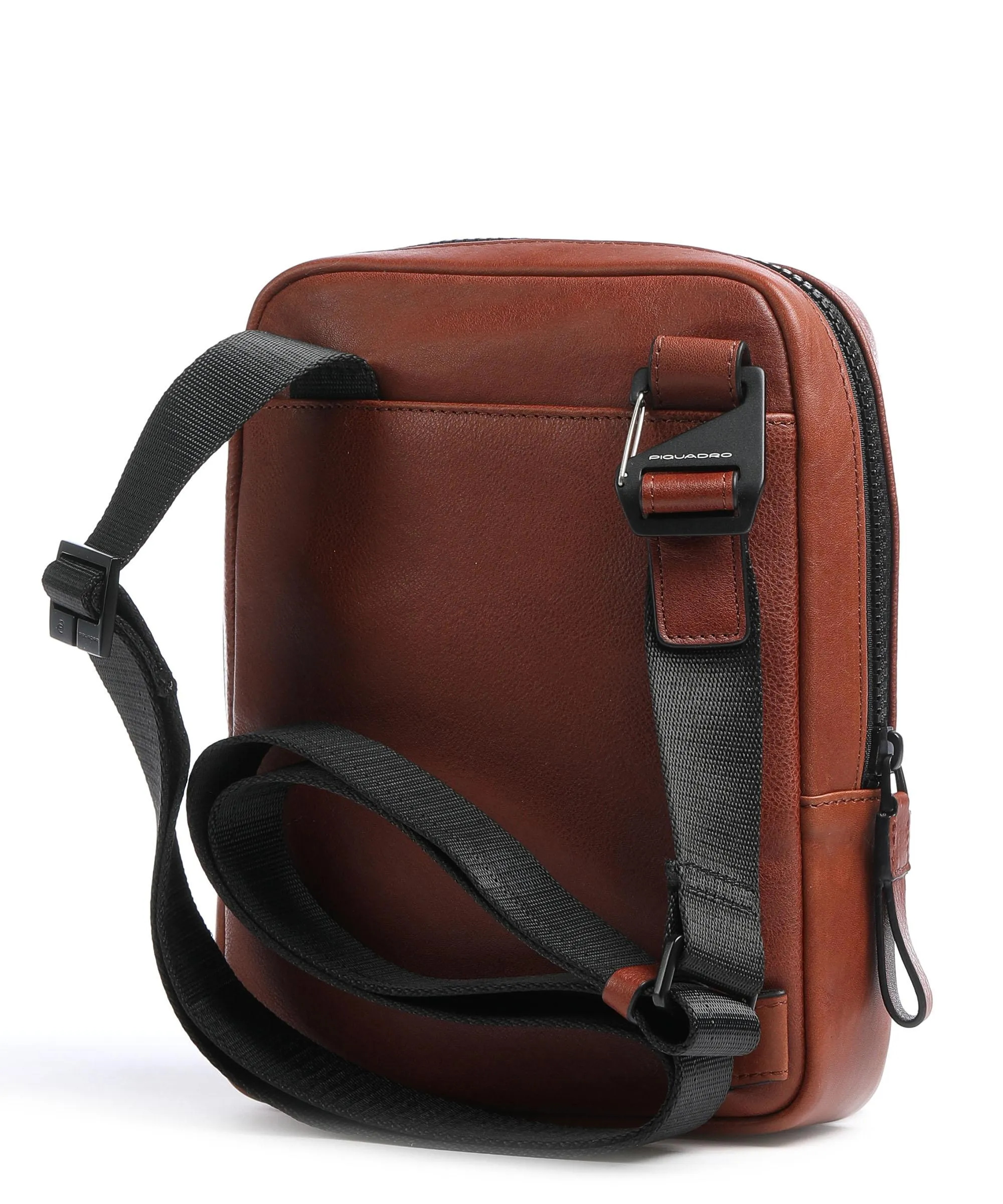  Piquadro Harper Borsa a tracolla pelle a grana fine tabacco  