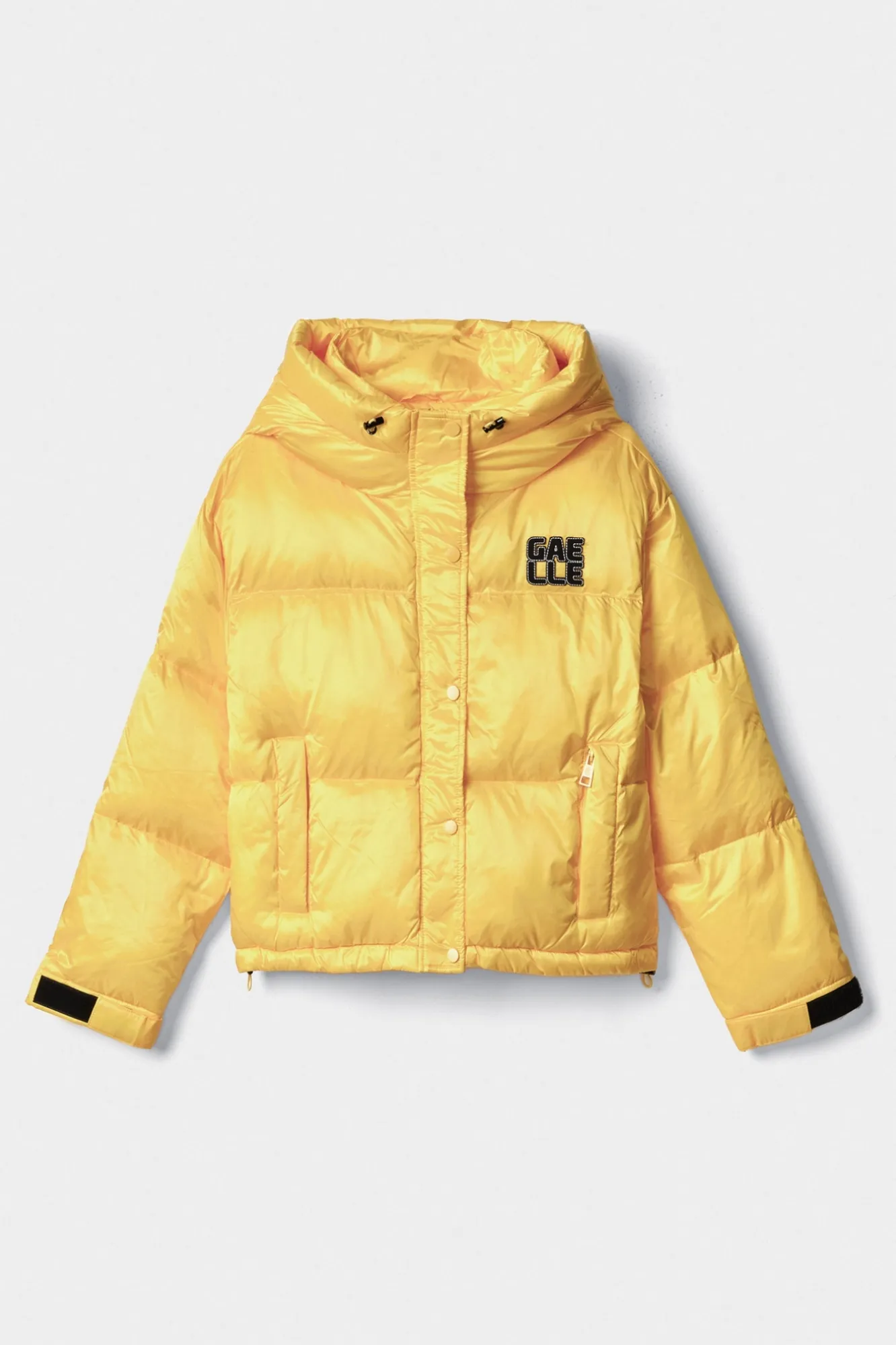 Piumino Corto Con Cappuccio In Nylon Giallo - Gaëlle Paris