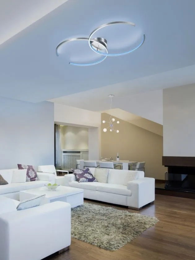 Plafoniera Cerchi Led RGB Citizen Nero Smart Control Trio Lighting
