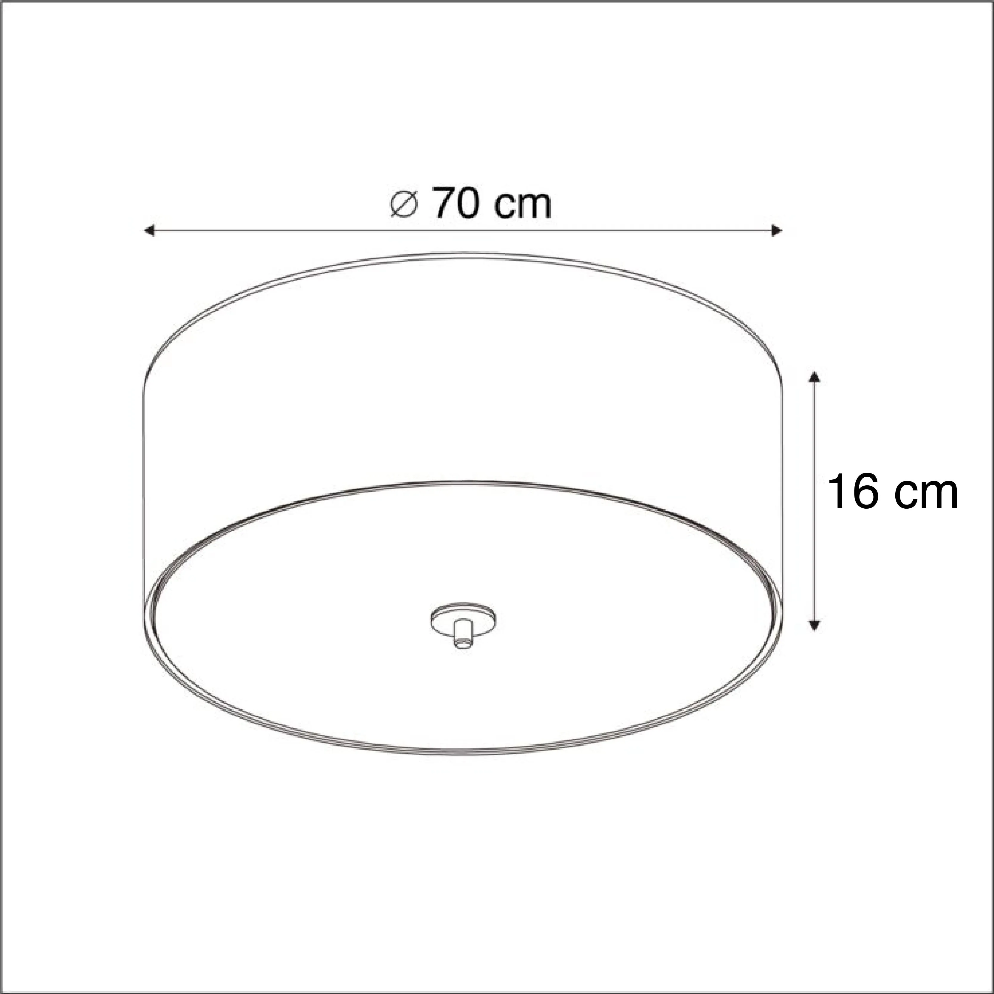 Plafoniera Country bianca 70 cm - Tamburo Juta