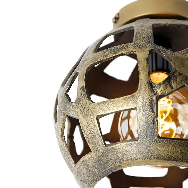 Plafoniera industriale oro antico - Bobby